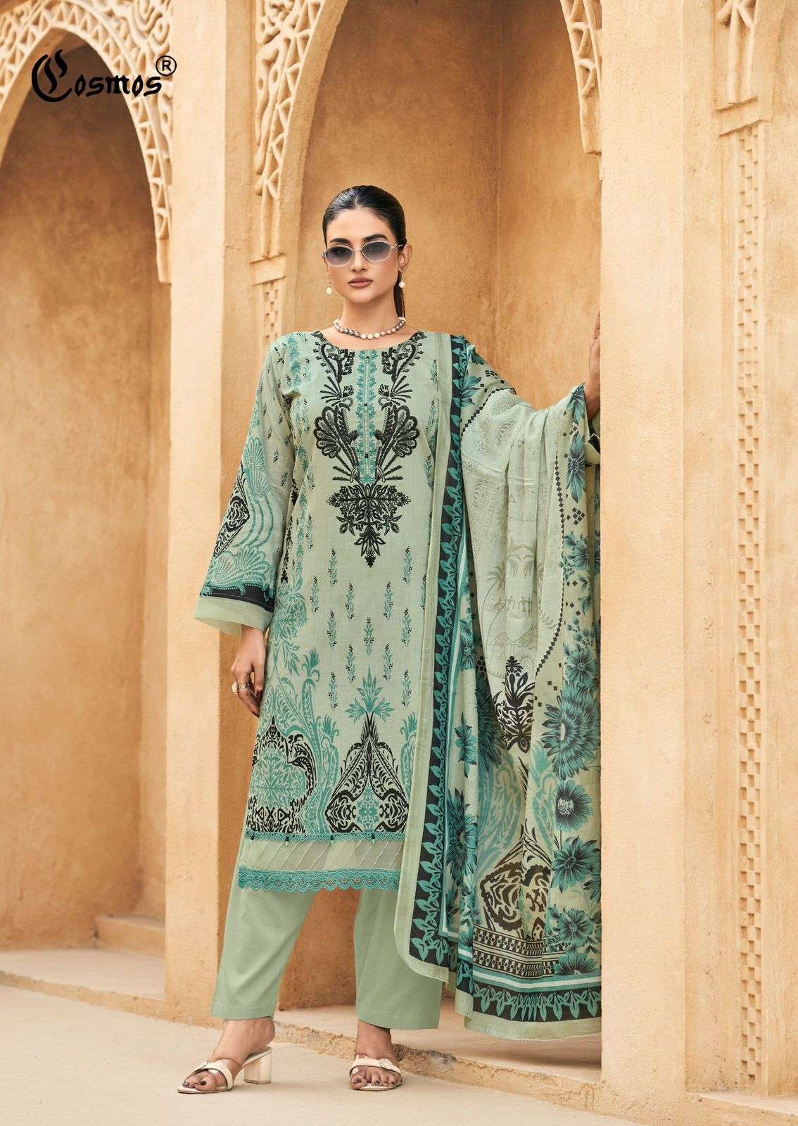 COSMOS FASHION BLISS LAWN VOL 2 LAWN COTTON FANCY EMBROIDERY WORK SUIT