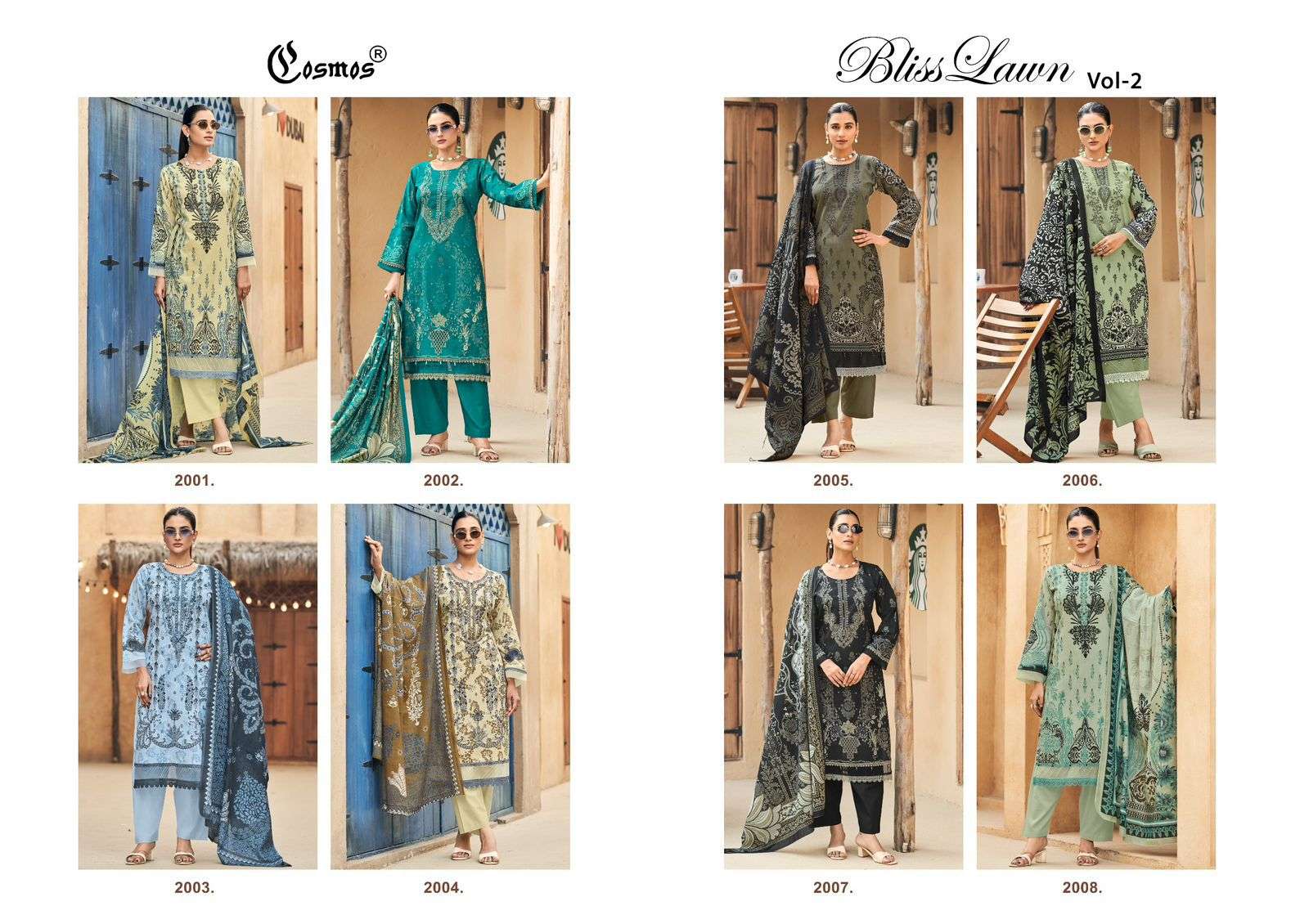 COSMOS FASHION BLISS LAWN VOL 2 LAWN COTTON FANCY EMBROIDERY WORK SUIT