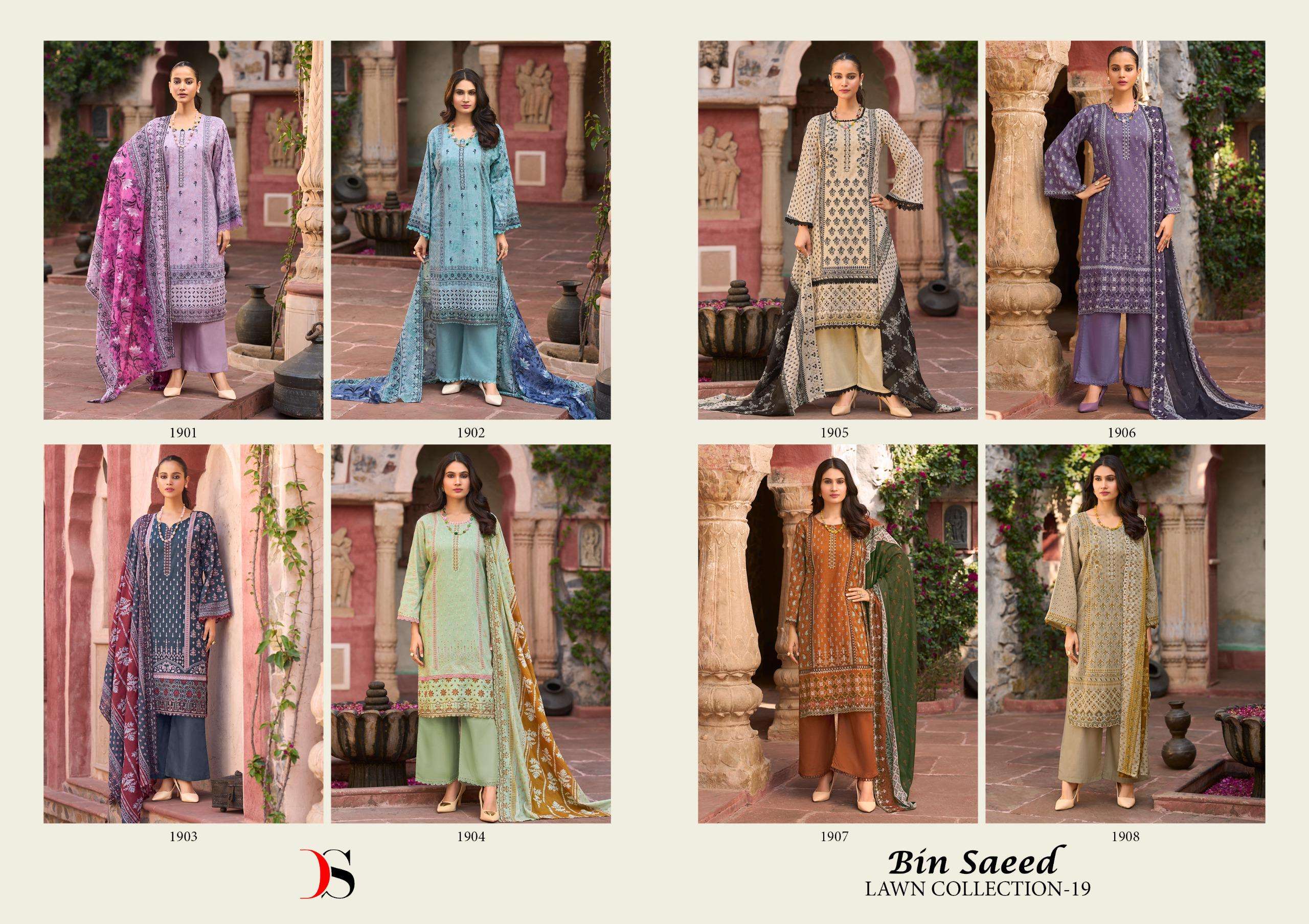 DEEPSY SUITS BIN SAEED LAWN COLLECTION VOL 19 COTTON EMBROIDERY WORKS SUIT
