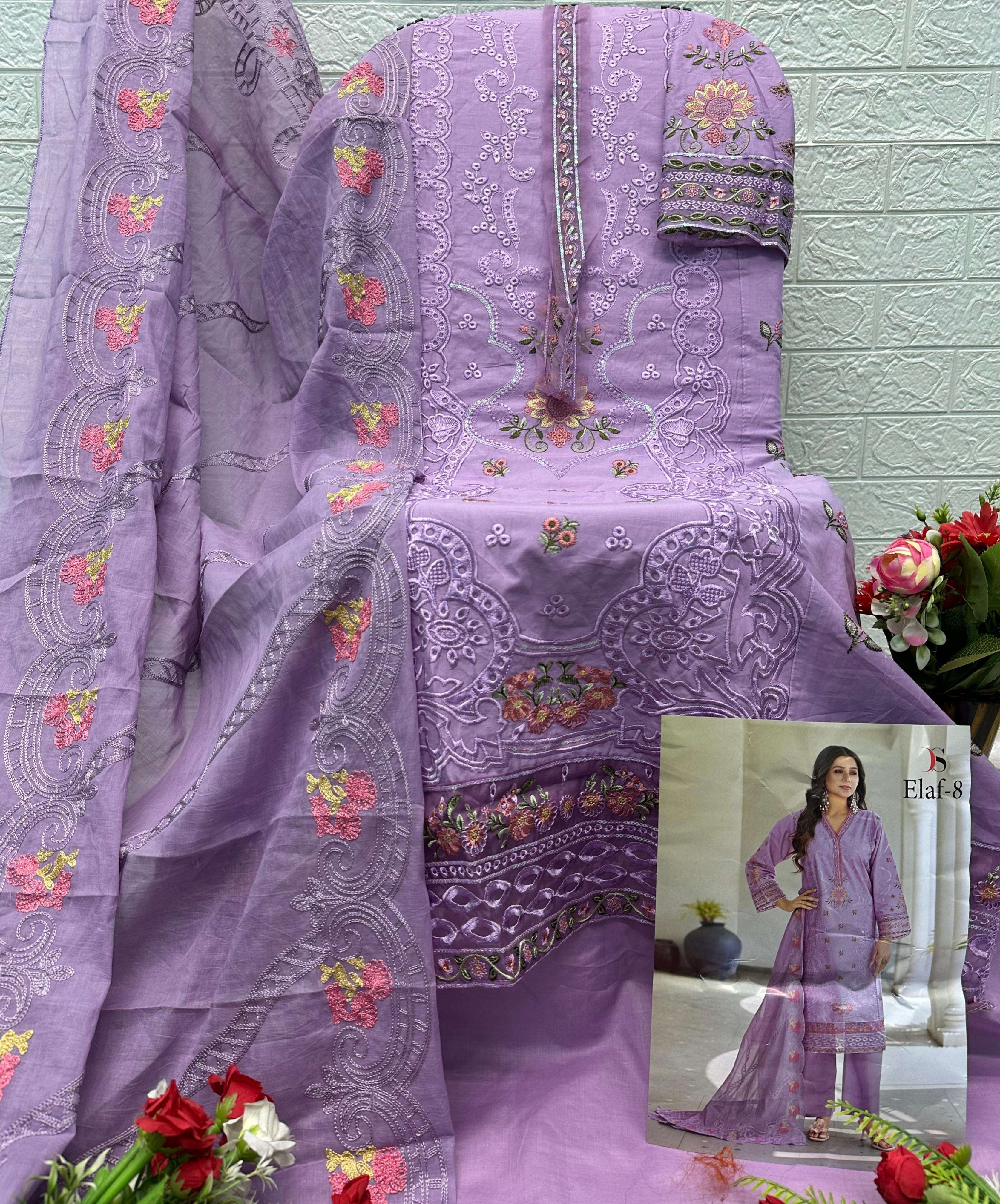 DEEPSY SUITS ELAF LUXURY LAWN COLLECTION VOL 8 COTTON EMBROIDERY DESIGNER WORK SUIT