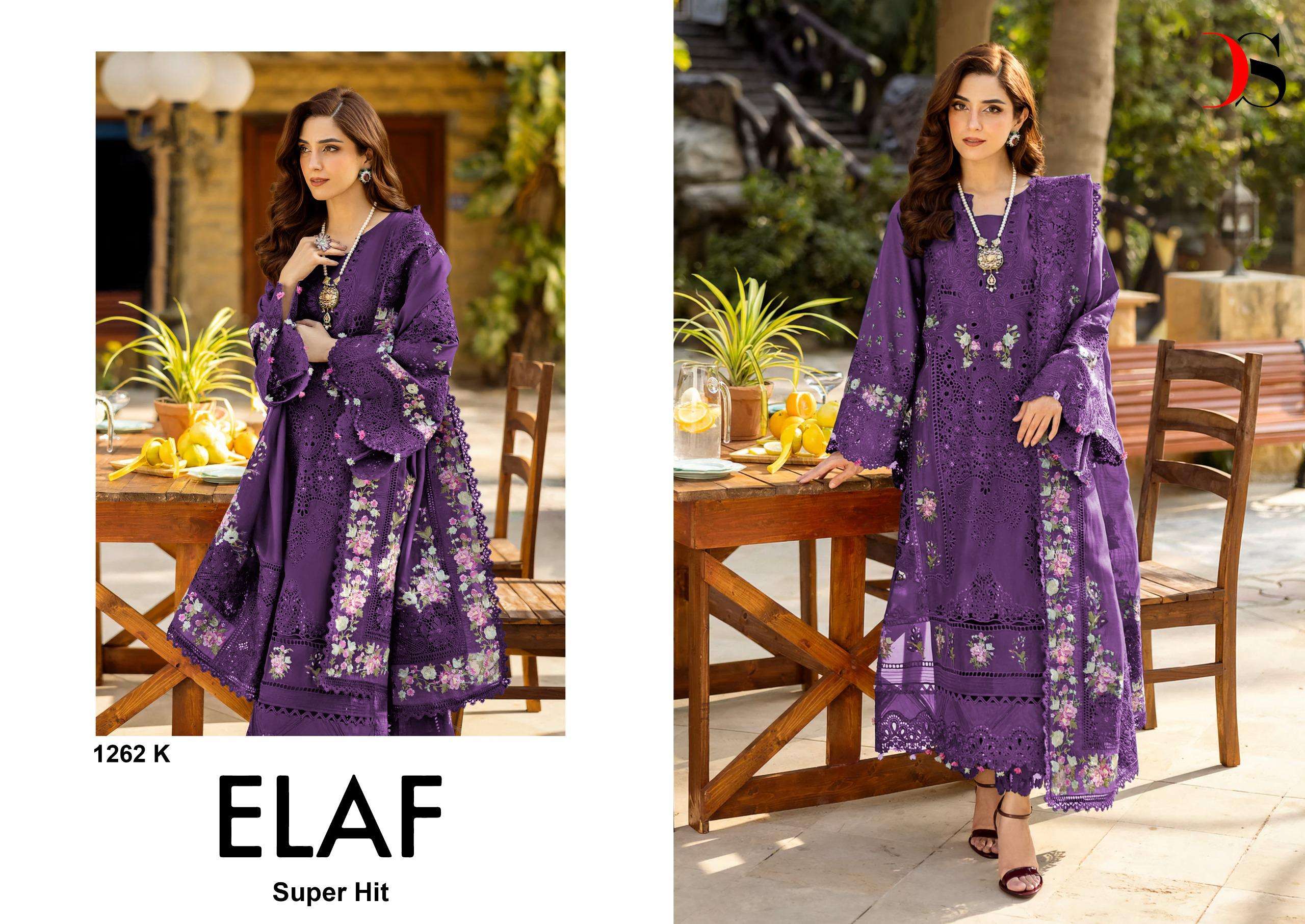 DEEPSY SUITS ELAN LUXURY SUPER HIT D NO 1262 IJKL COTTON EMBROIDERY DESIGNER PAKISTANI SUIT