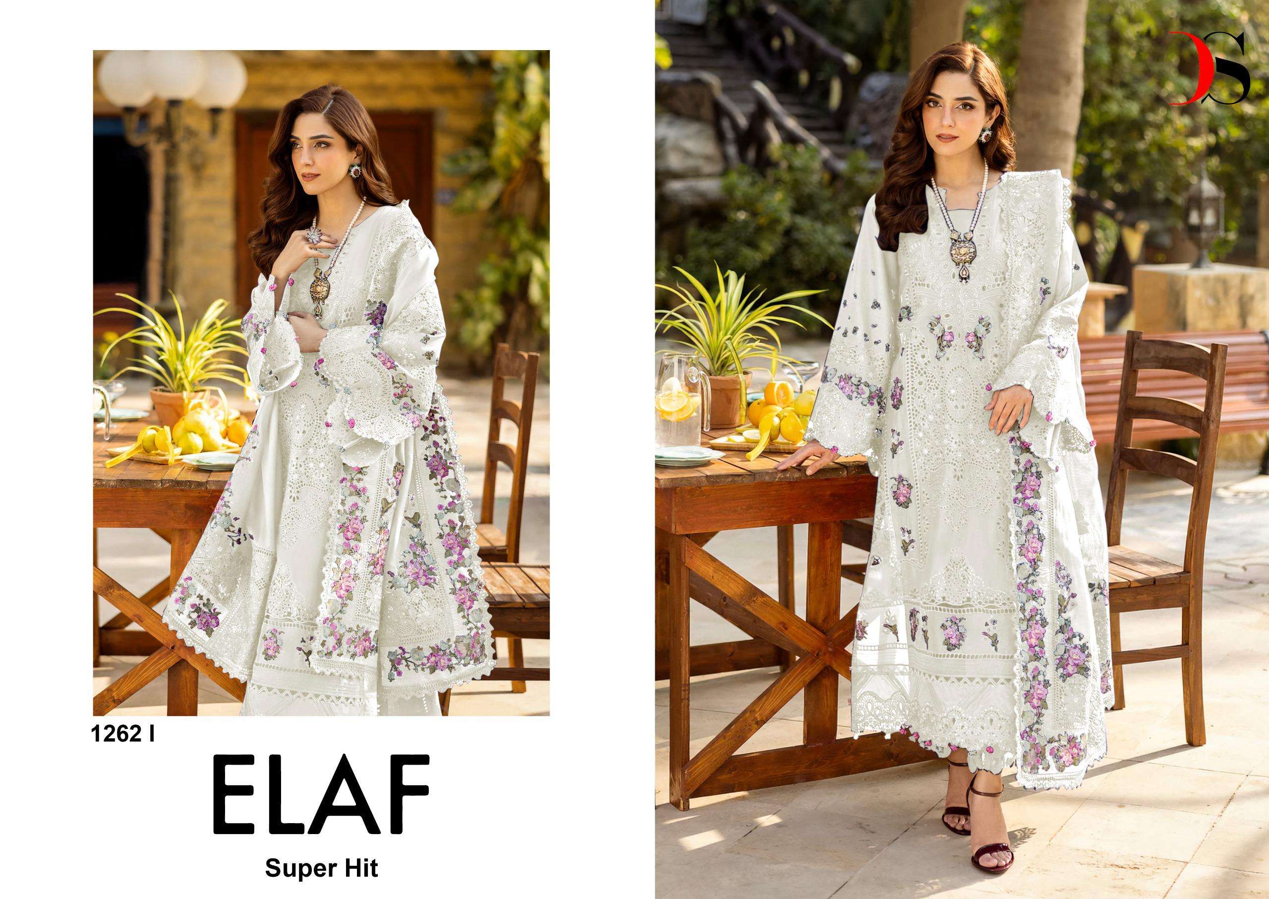 DEEPSY SUITS ELAN LUXURY SUPER HIT D NO 1262 IJKL COTTON EMBROIDERY DESIGNER PAKISTANI SUIT