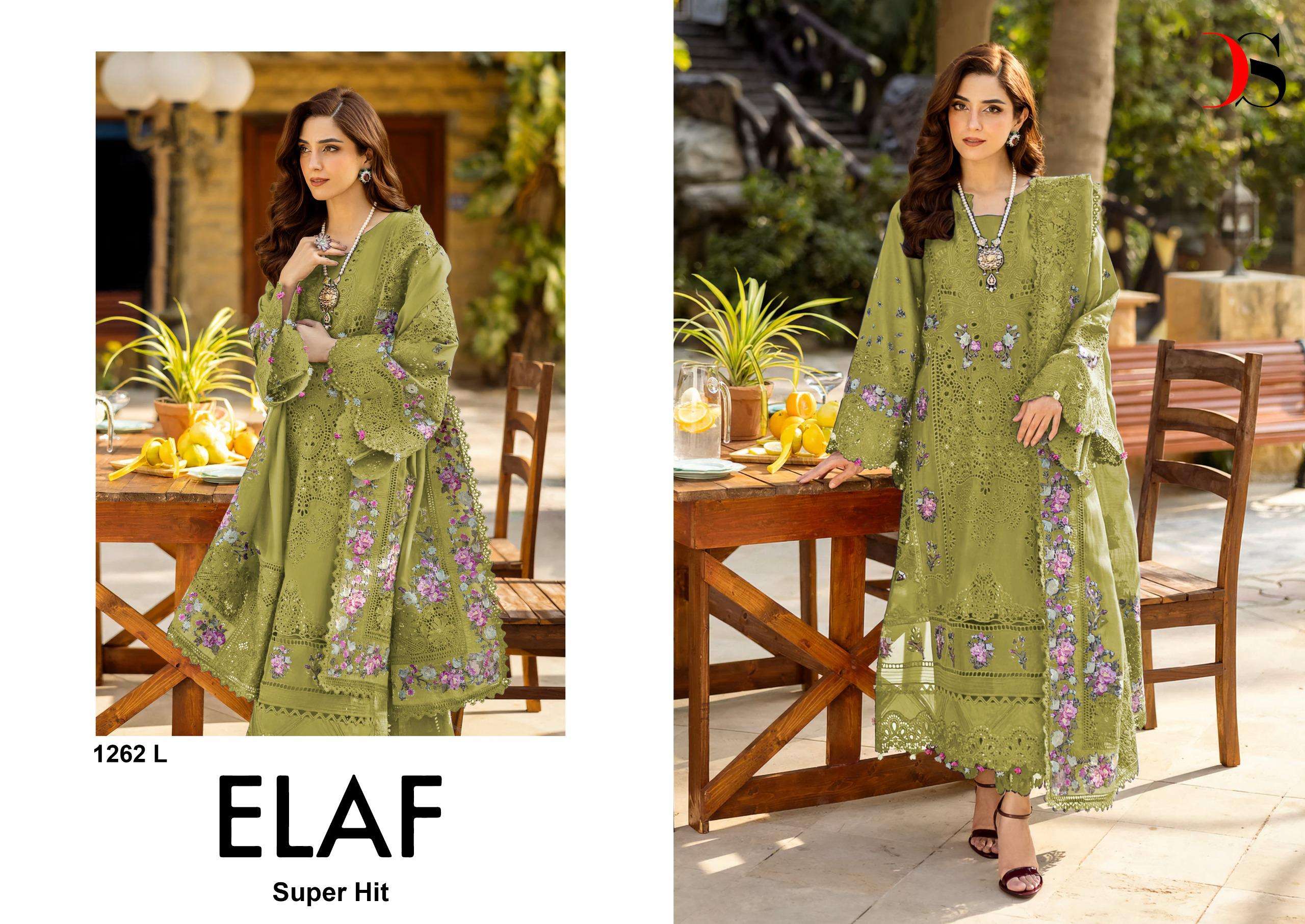 DEEPSY SUITS ELAN LUXURY SUPER HIT D NO 1262 IJKL COTTON EMBROIDERY DESIGNER PAKISTANI SUIT