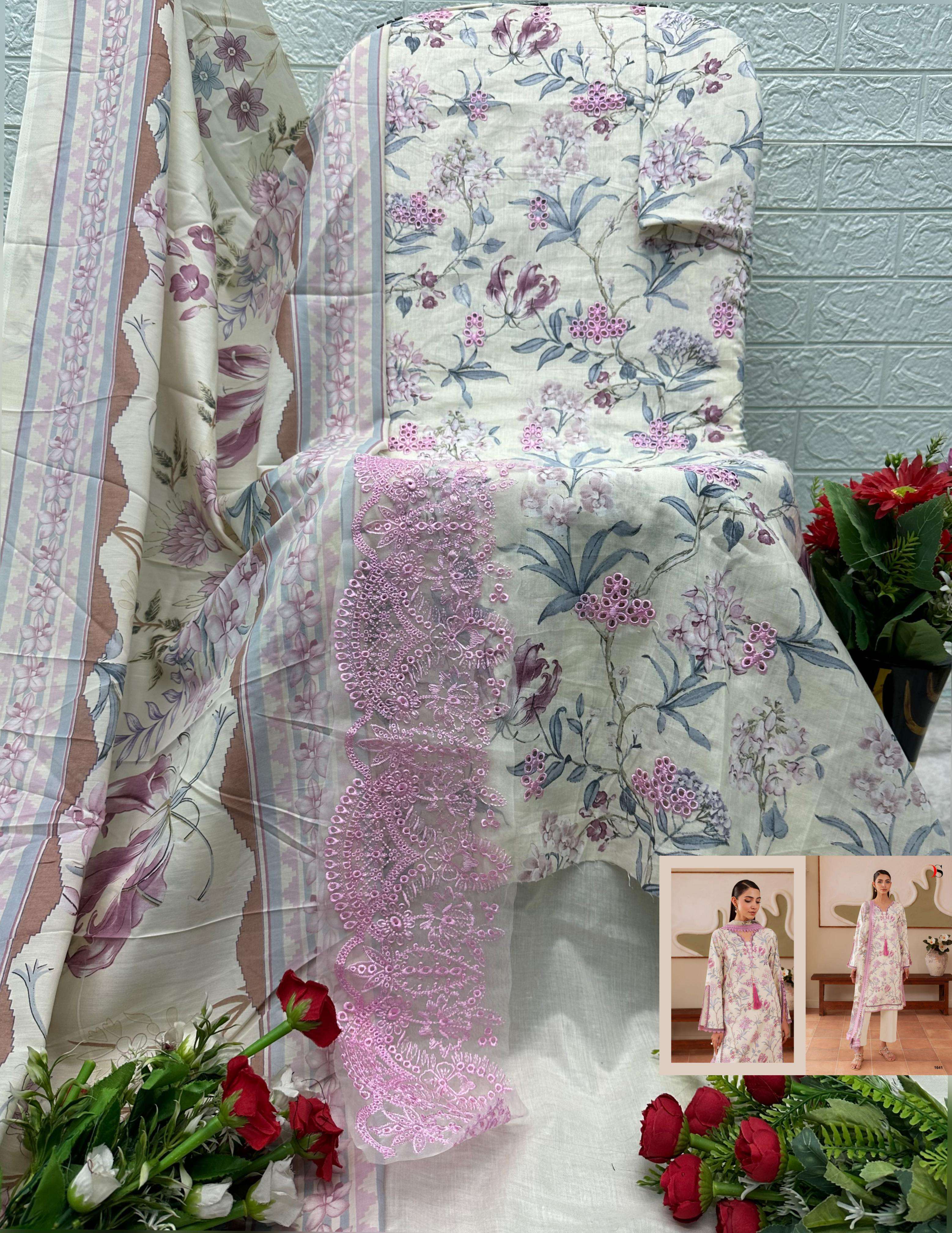 DEEPSY SUITS JADE FLORA VOL 3 COTTON FANCY PATCH EMBROIDERY WORK SUITS AT SALWAR KAMEEZ 