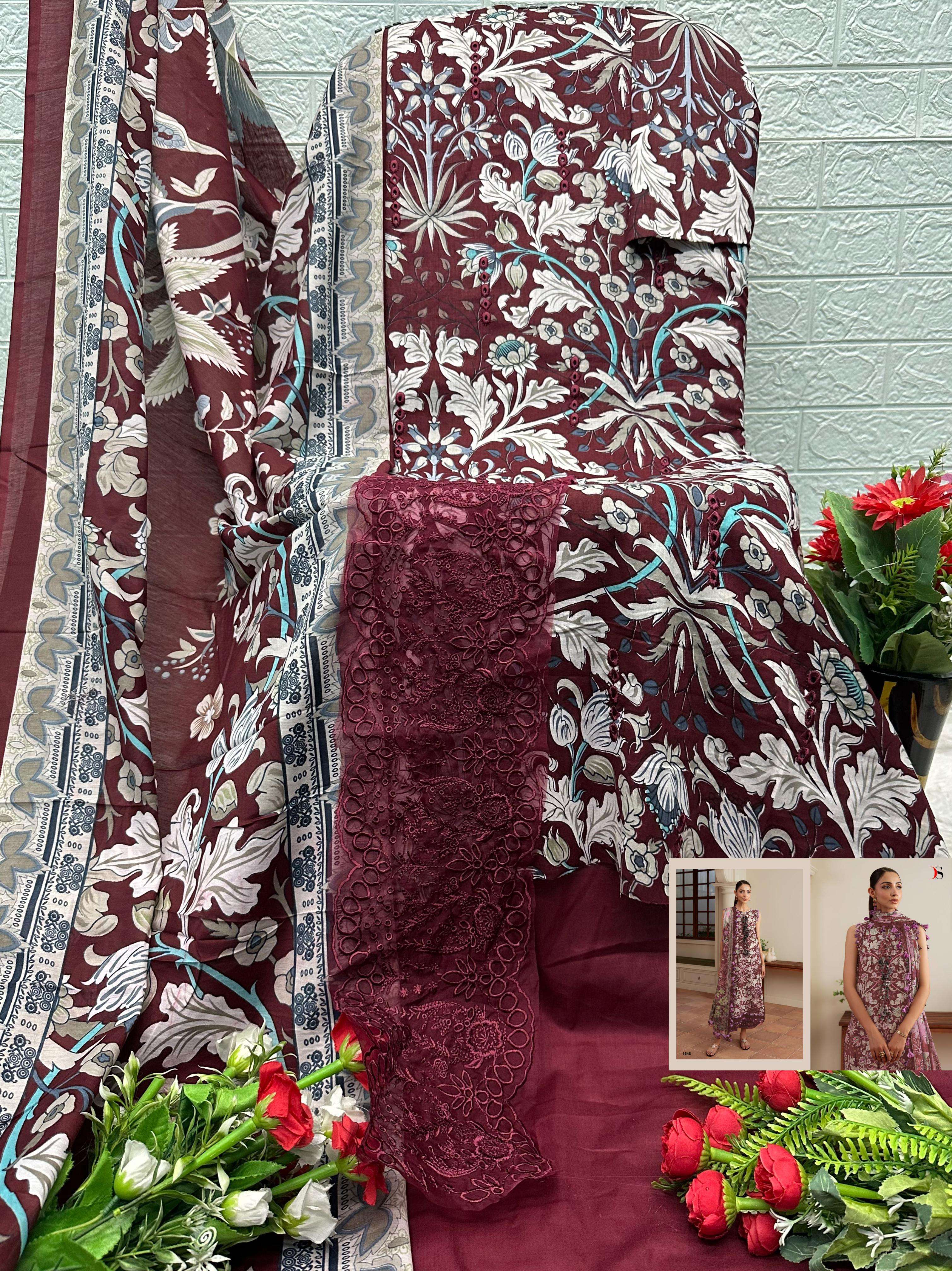 DEEPSY SUITS JADE FLORA VOL 3 COTTON FANCY PATCH EMBROIDERY WORK SUITS AT SALWAR KAMEEZ 