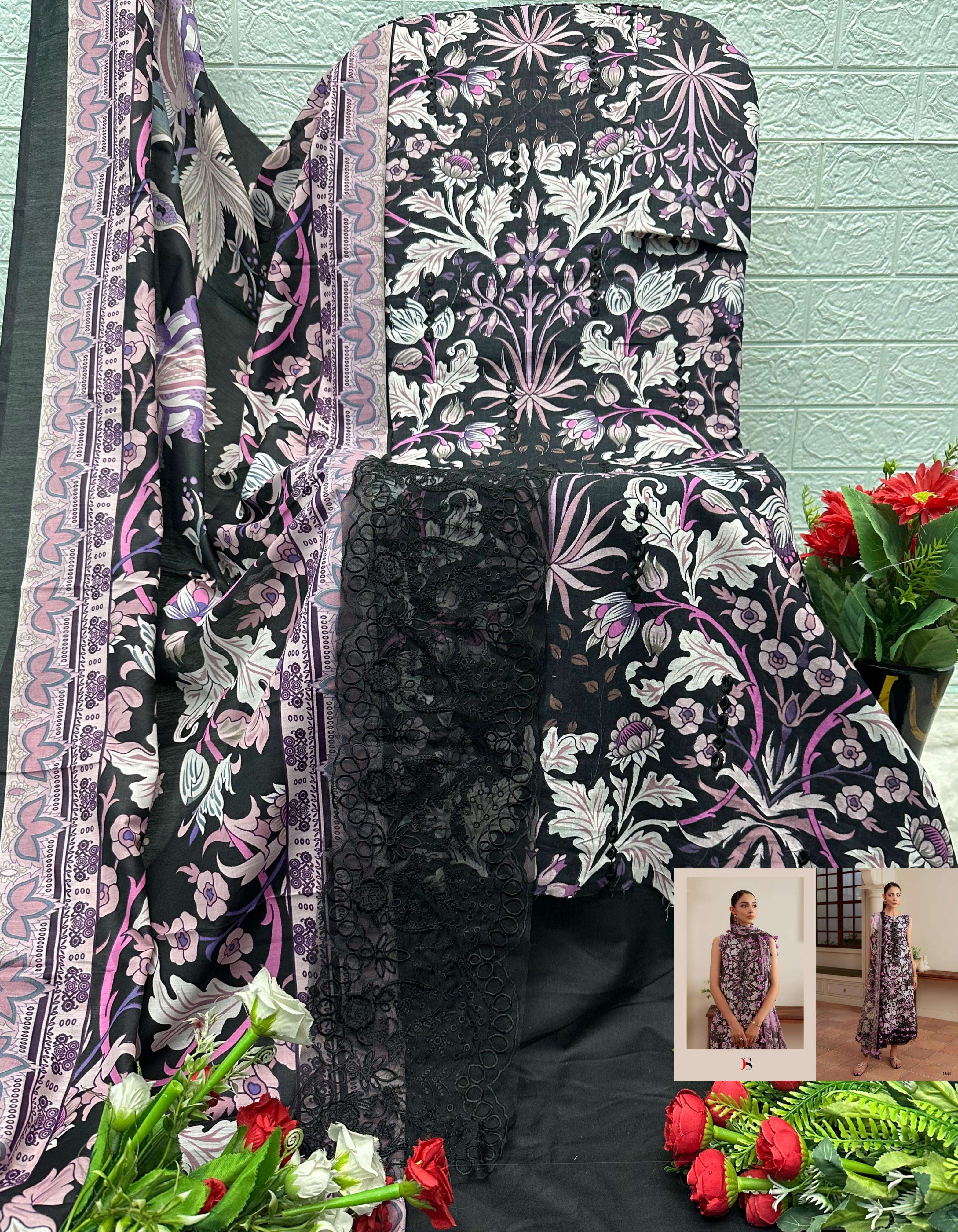 DEEPSY SUITS JADE FLORA VOL 3 COTTON FANCY PATCH EMBROIDERY WORK SUITS AT SALWAR KAMEEZ 