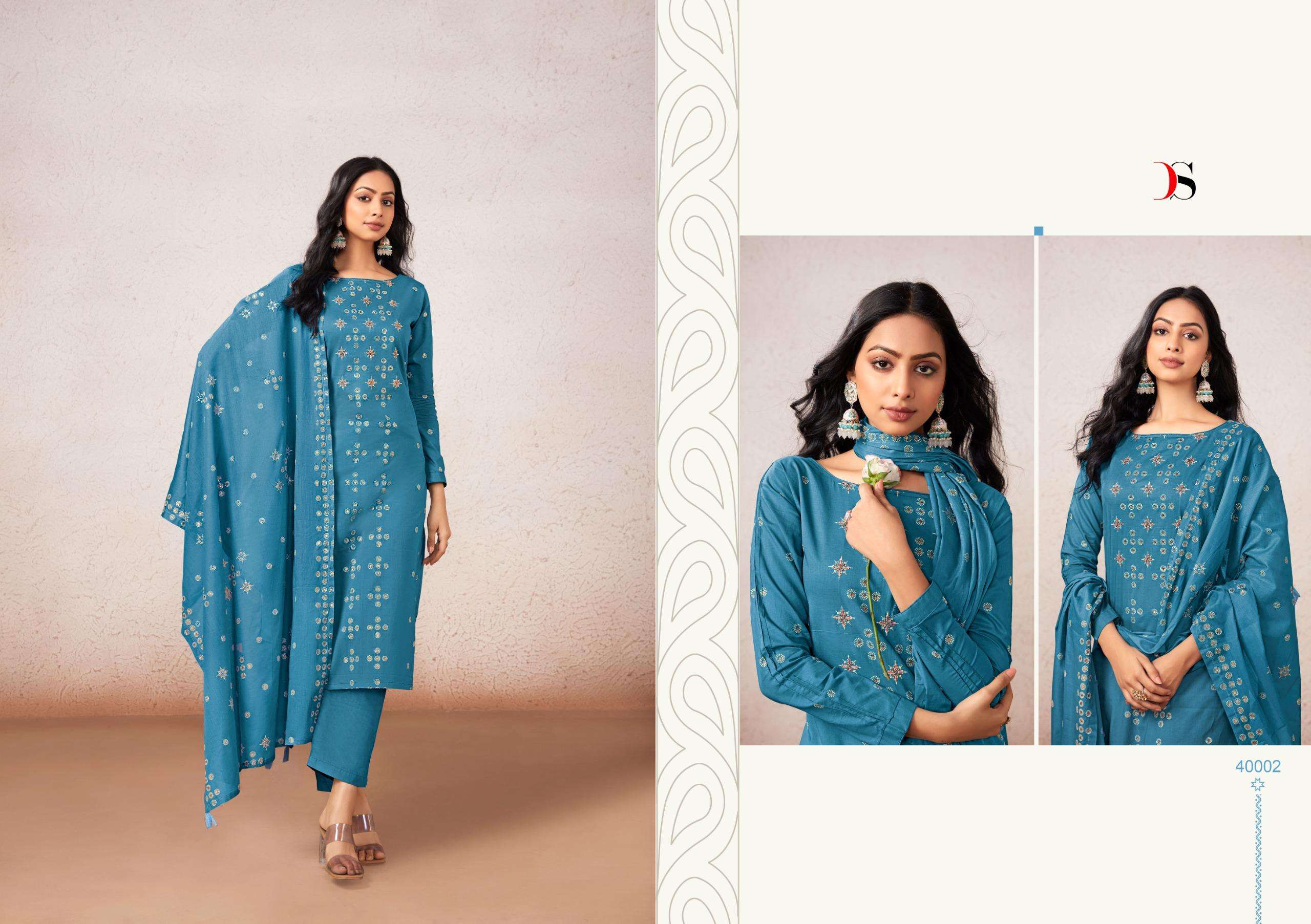 DEEPSY SUITS KASTI COTTON WITH HAND EMBROIDERY DESIGNER WORK SUIT