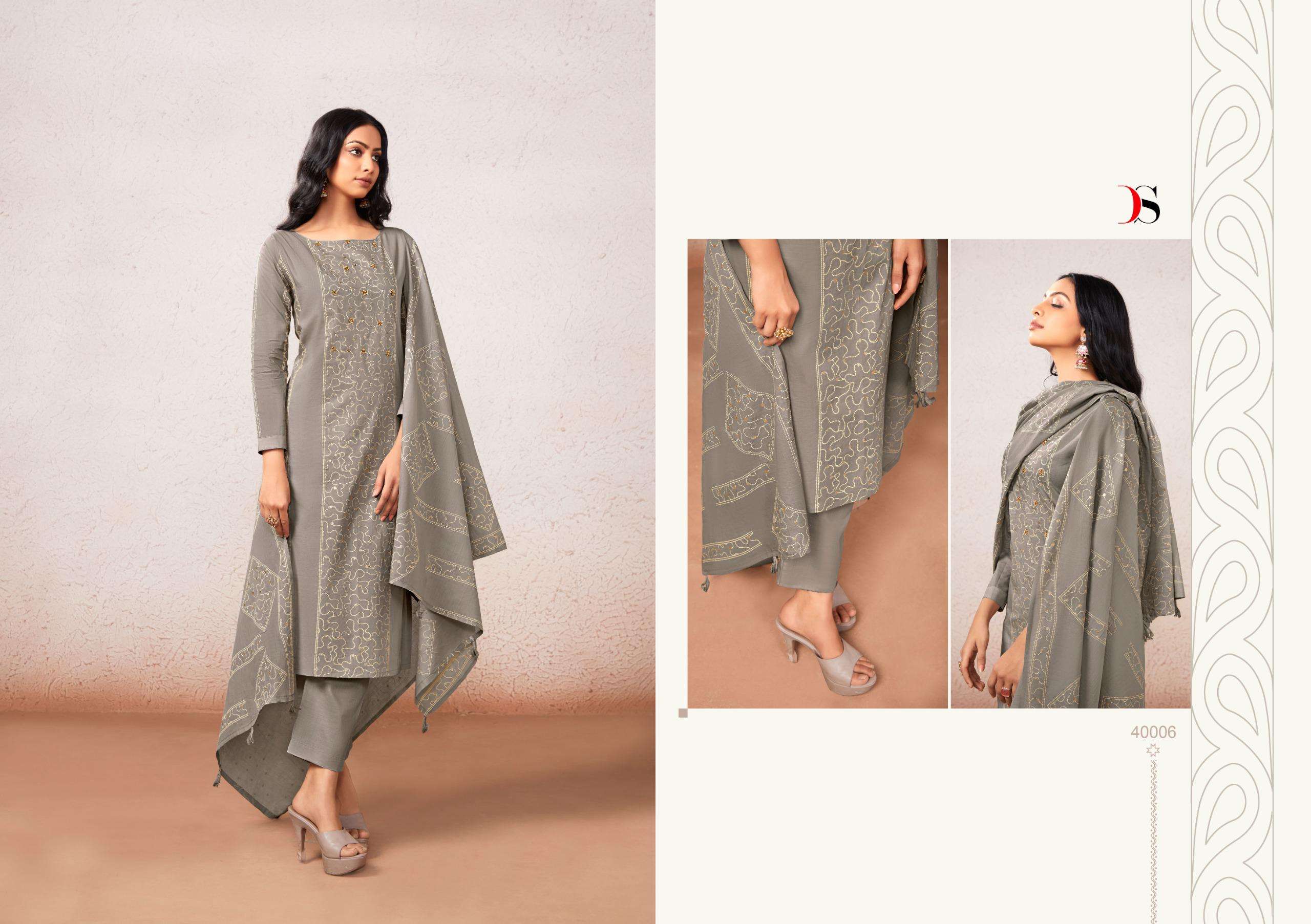 DEEPSY SUITS KASTI COTTON WITH HAND EMBROIDERY DESIGNER WORK SUIT