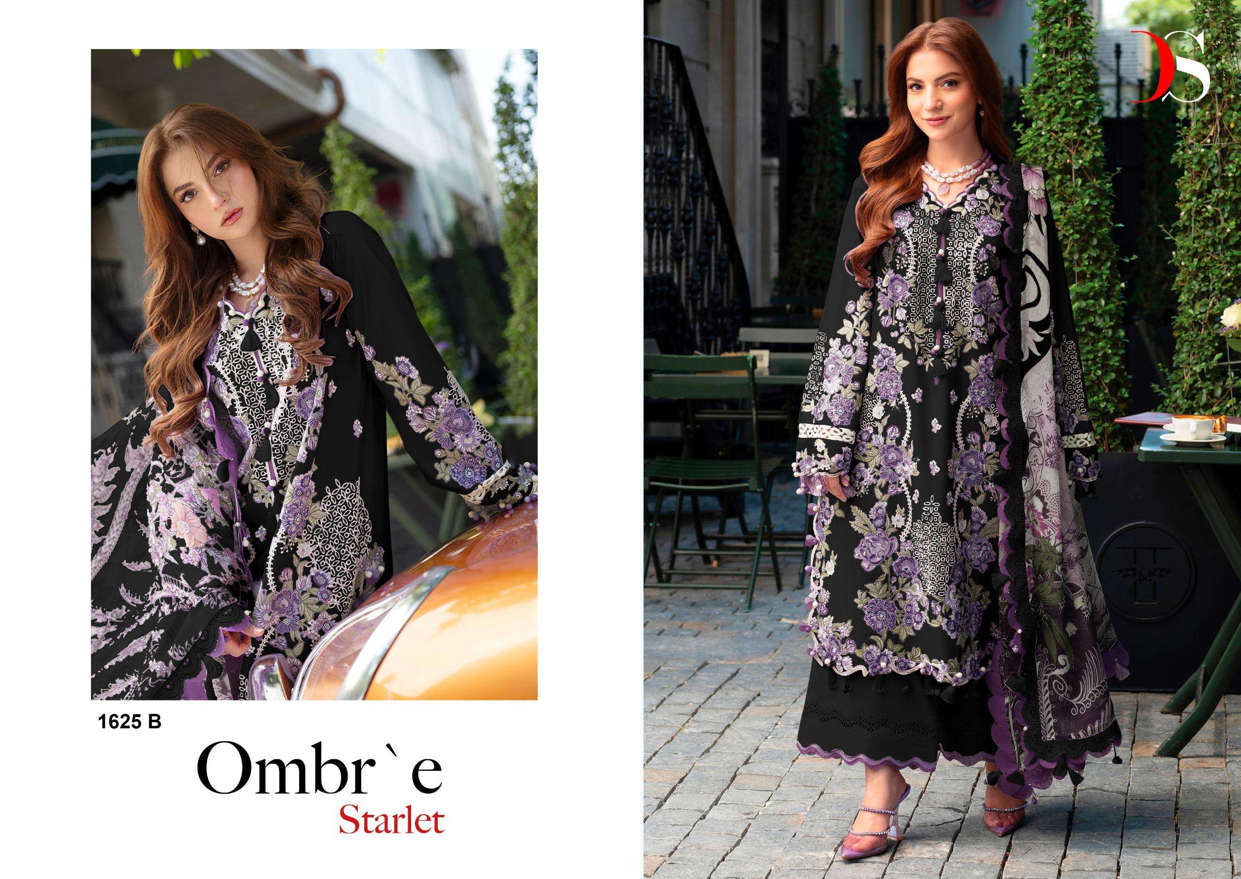 DEEPSY SUITS OMBRE STARLET HIT DESIGN 1625 COTTON HEAVY EMBROIDERY DESIGNER PAKISTANI SUIT