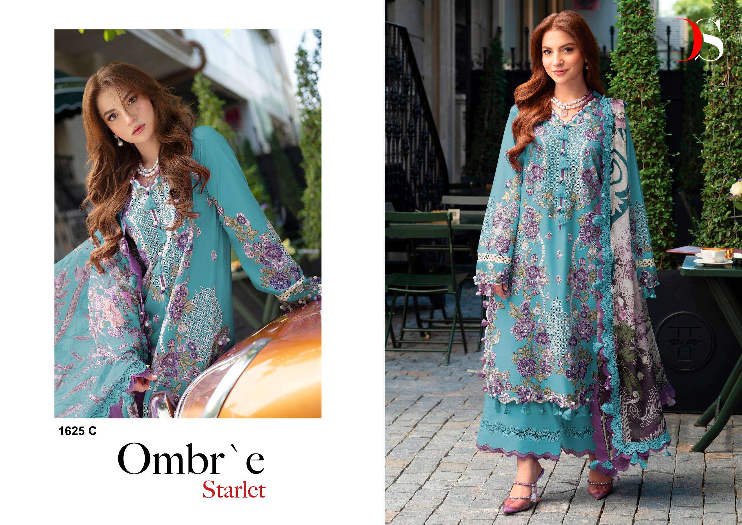 DEEPSY SUITS OMBRE STARLET HIT DESIGN 1625 COTTON HEAVY EMBROIDERY DESIGNER PAKISTANI SUIT