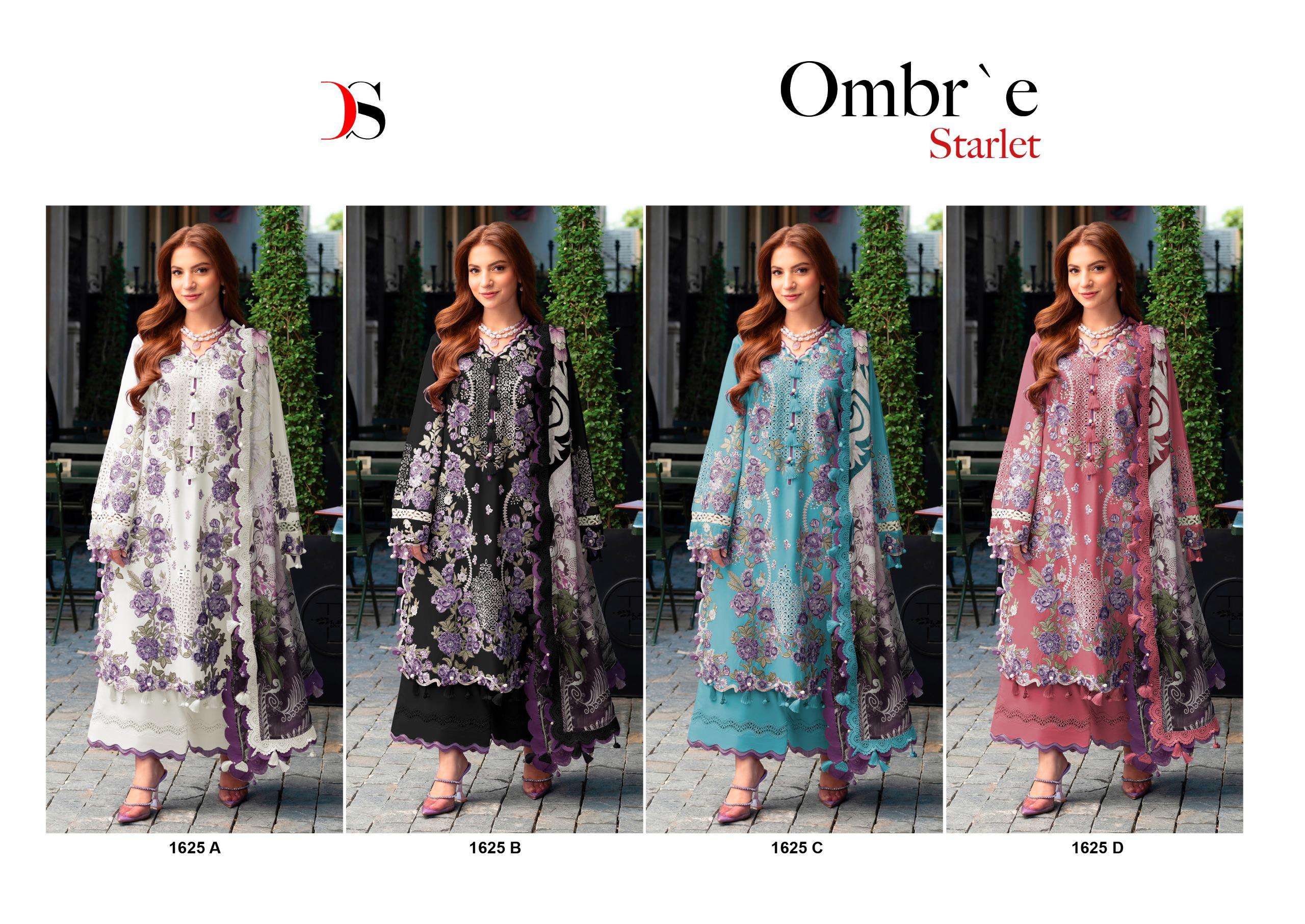 DEEPSY SUITS OMBRE STARLET HIT DESIGN 1625 COTTON HEAVY EMBROIDERY DESIGNER PAKISTANI SUIT