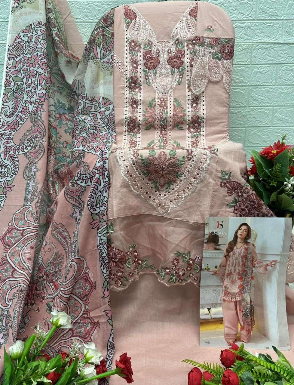 DEEPSY SUITS OMBRE STRALET VOL 2 COTTON EMBROIDERY DESIGNER PAKISTANI SUIT