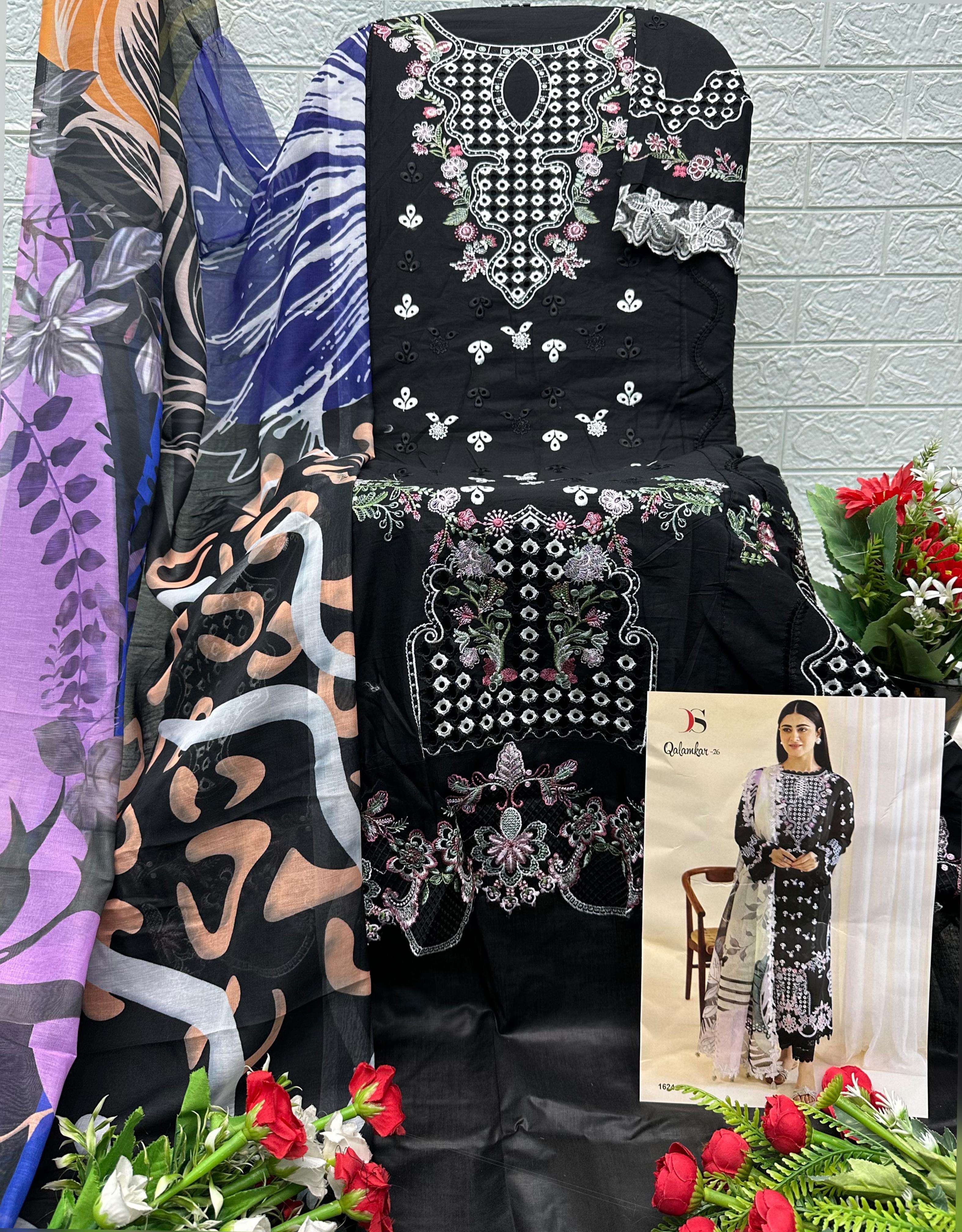 DEEPSY SUITS QALAMKAR LAWN 26 COTTON EMBROIDERY DESIGNER WORK SUIT