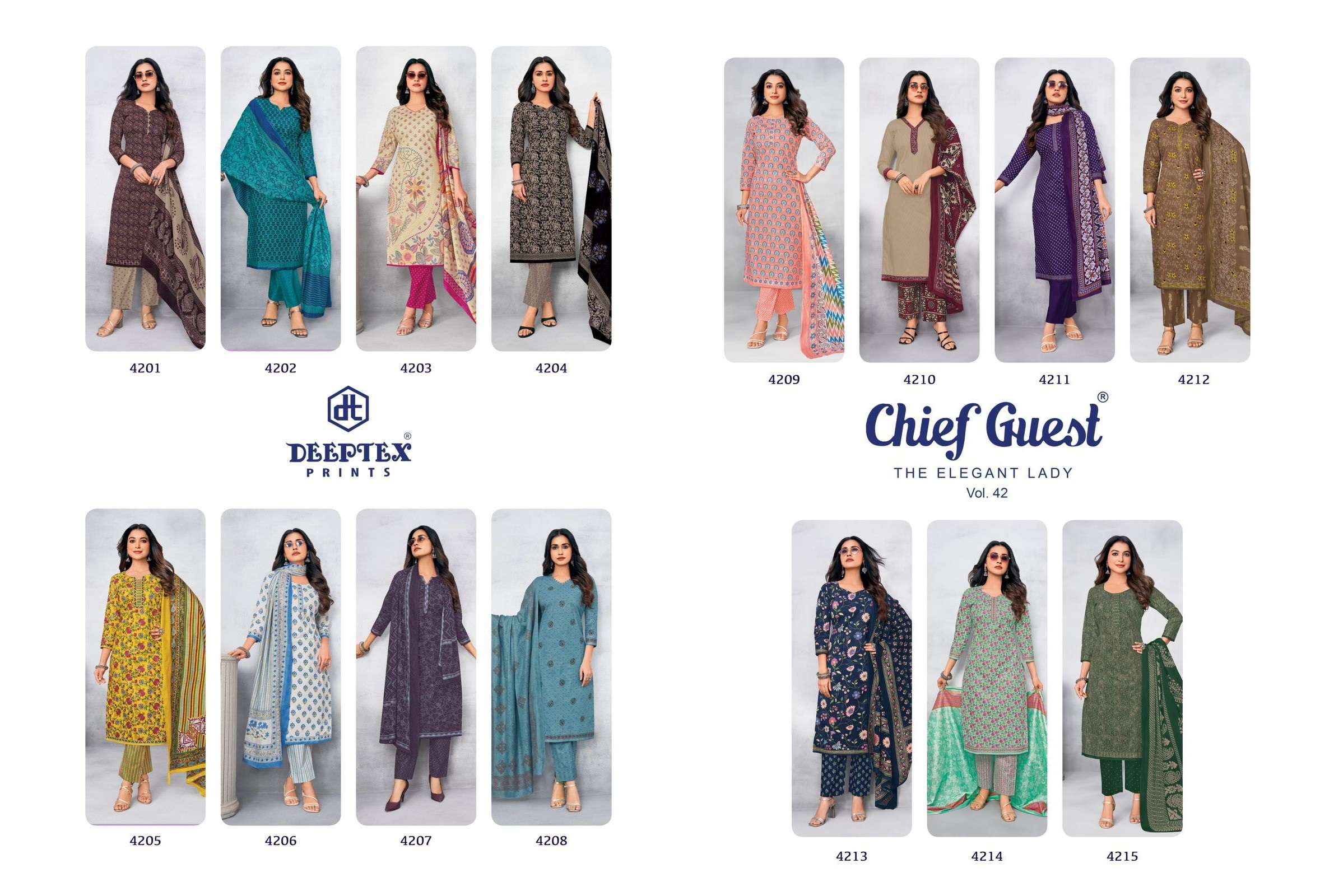 DEEPTEX PRINTS CHIEF GUEST VOL 42 COTTON PRINTED SALWAR SUIT	
