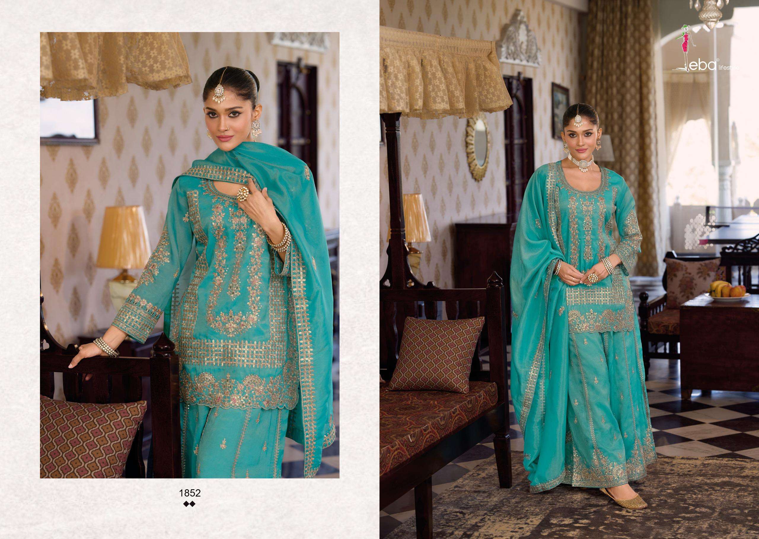 EBA LIFESTYLE AFRIN VOL 1 SIMER FABRIC HEAVY EMBROIDERY DESIGNER FESTIVE WEAR SUIT