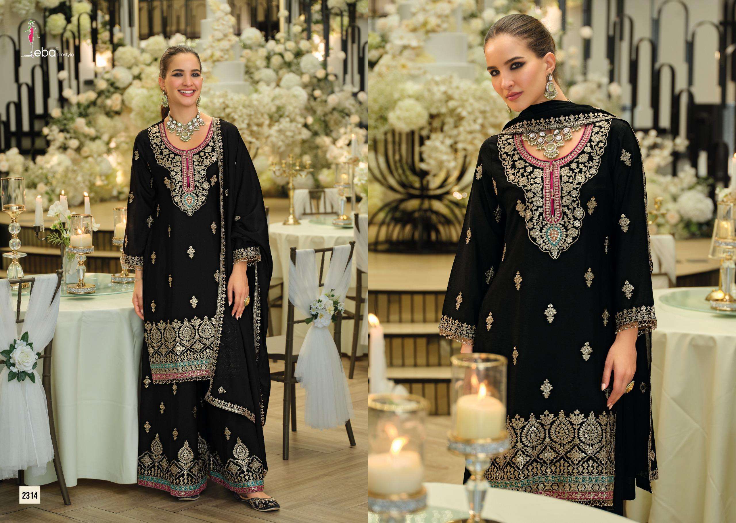 EBA LIFESTYLE MADHUBALA BLACK & WHITE HEAVY EMBROIDERY DESIGNER SUIT