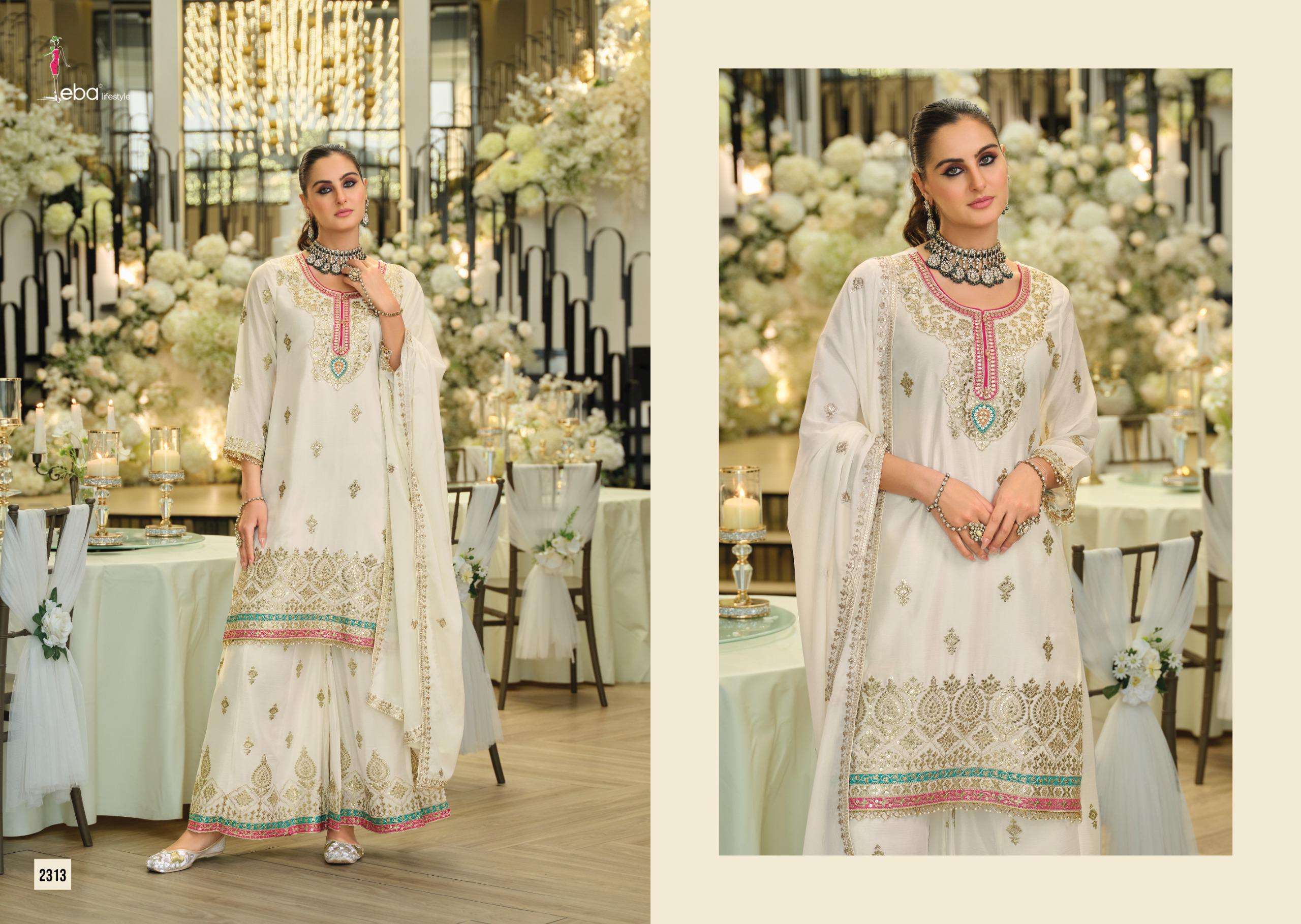 EBA LIFESTYLE MADHUBALA BLACK & WHITE HEAVY EMBROIDERY DESIGNER SUIT