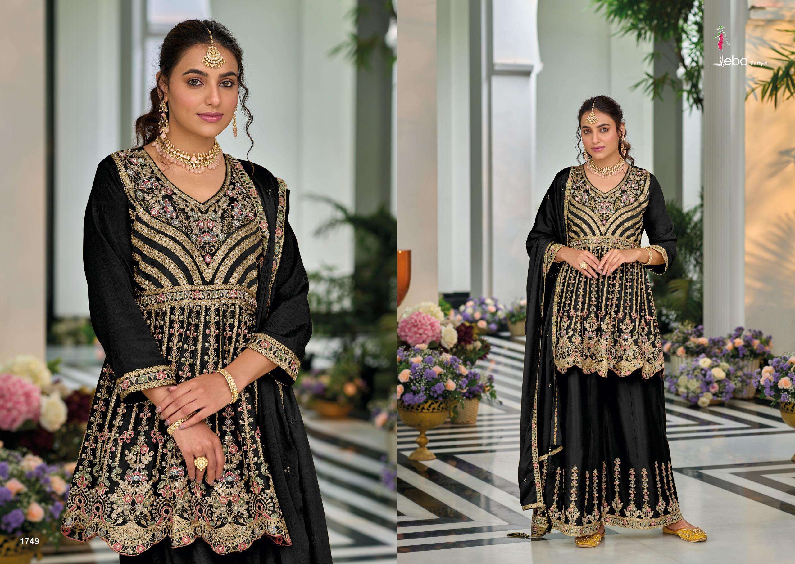 EBA LIFESTYLLE BARBIE BLACK AND WHITE VOL 4 HEAVY EMBROIDERY DESIGNER FESTIVE WEAR SUIT