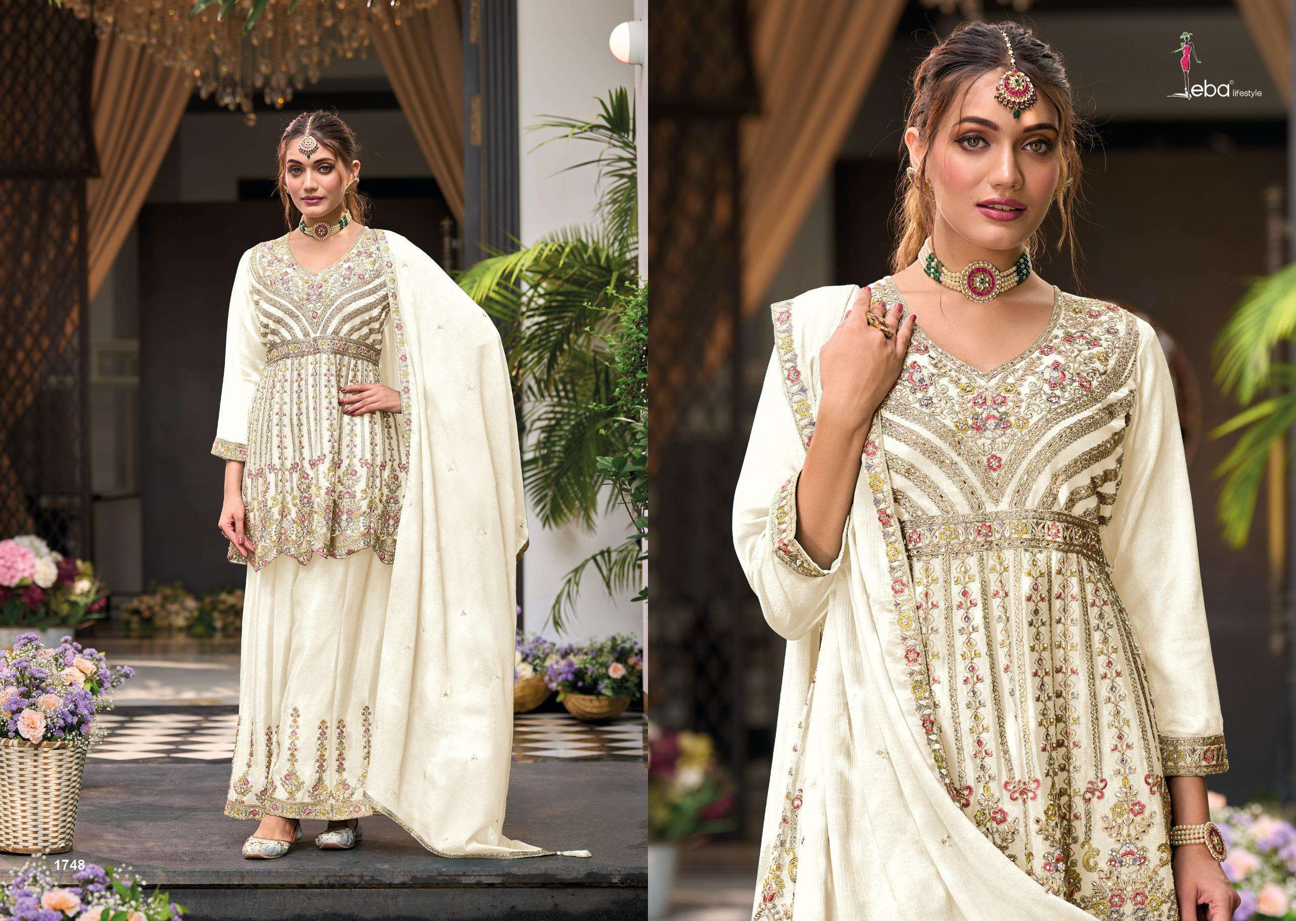 EBA LIFESTYLLE BARBIE BLACK AND WHITE VOL 4 HEAVY EMBROIDERY DESIGNER FESTIVE WEAR SUIT