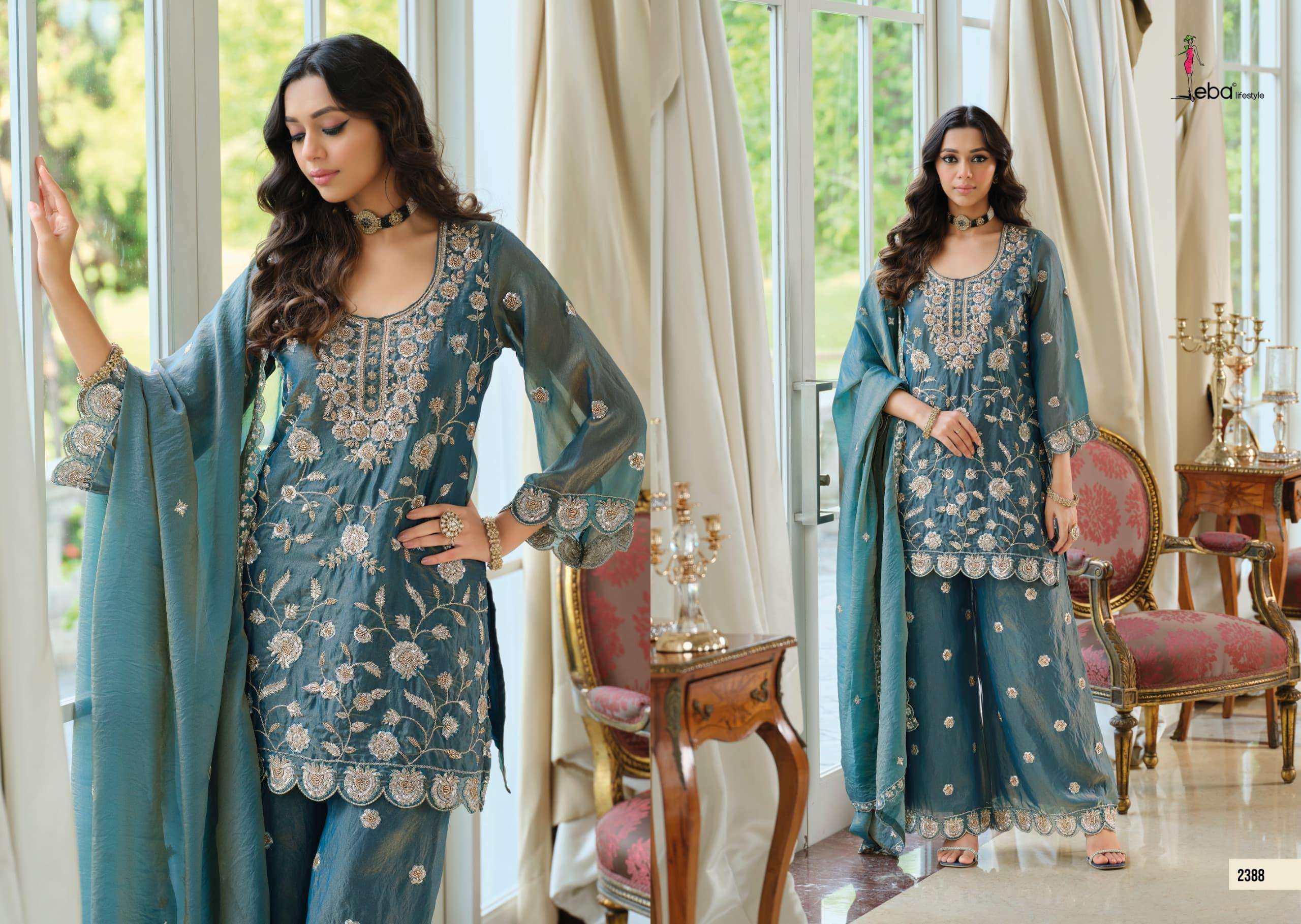 EBA LIFESTYLLE MEHAROON HEAVY EMBROIDERY DESIGNER FESTIVE WEAR LADIES SUIT