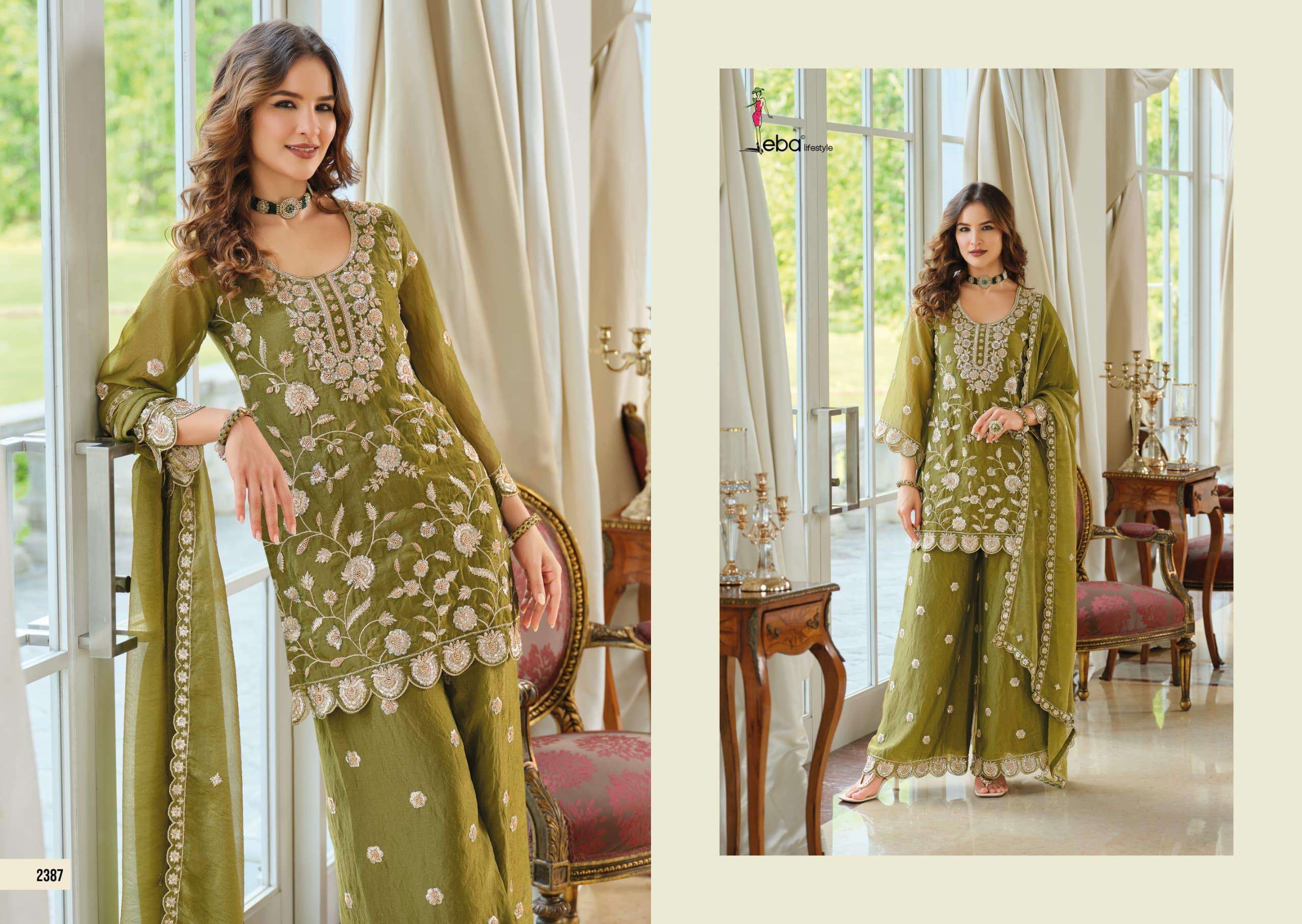 EBA LIFESTYLLE MEHAROON HEAVY EMBROIDERY DESIGNER FESTIVE WEAR LADIES SUIT