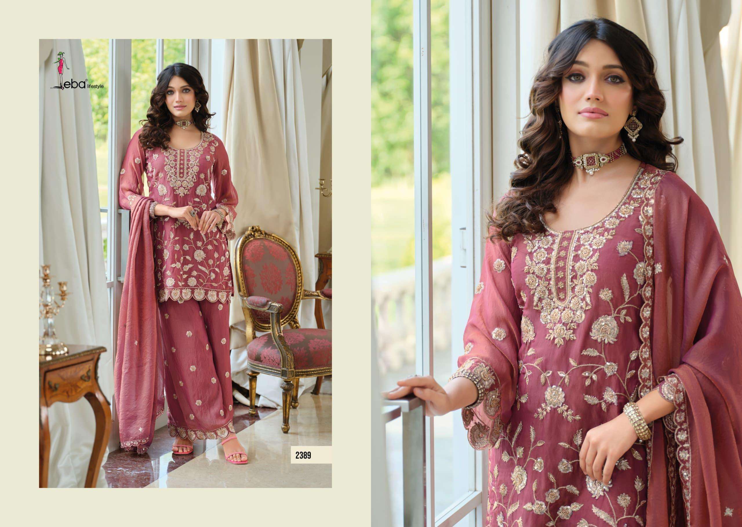 EBA LIFESTYLLE MEHAROON HEAVY EMBROIDERY DESIGNER FESTIVE WEAR LADIES SUIT