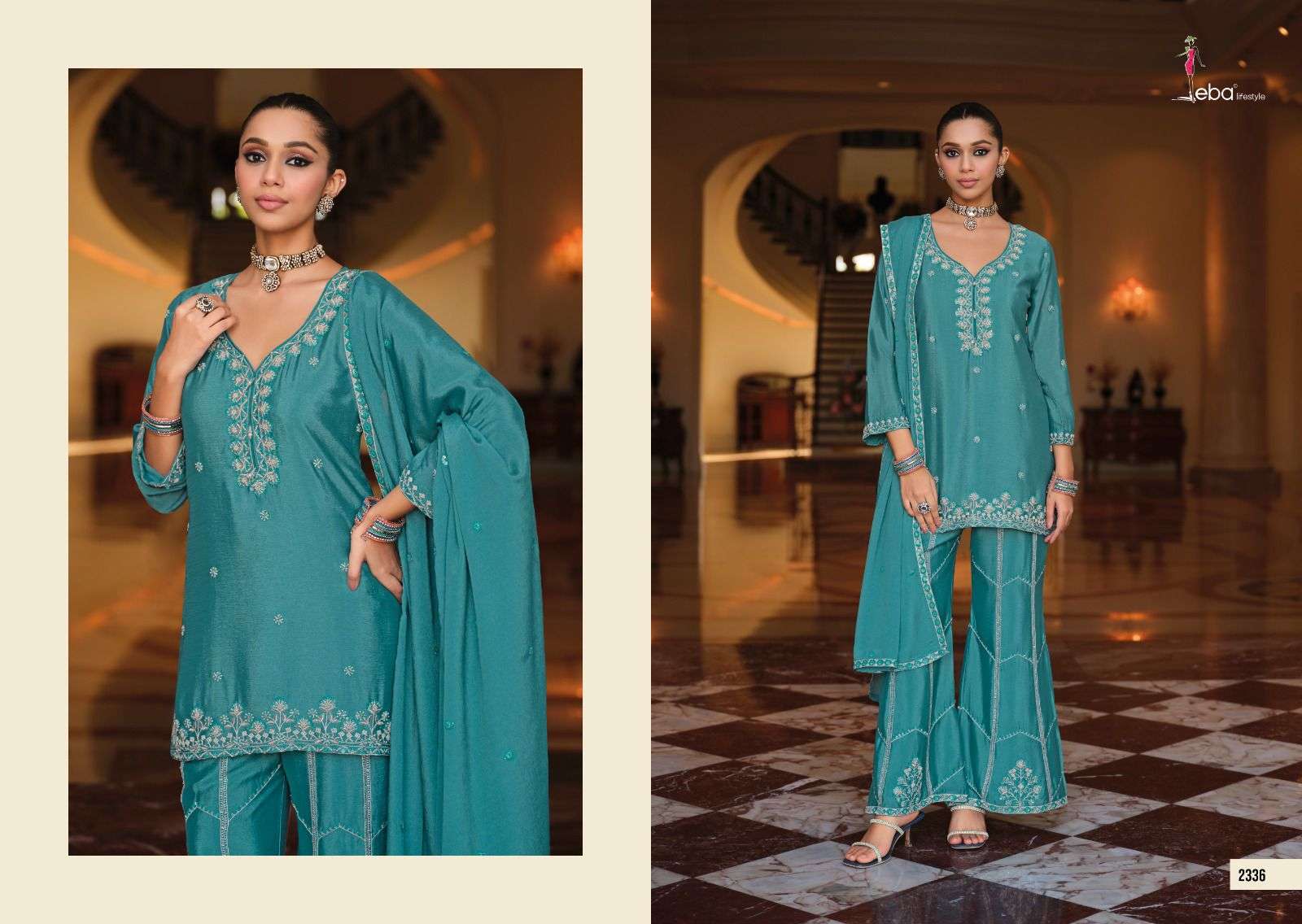 EBA LIFESTYLLE MIRAH CHINON HEAVY EMBROIDERY DESIGNER PARTY WEAR LADIES SUIT