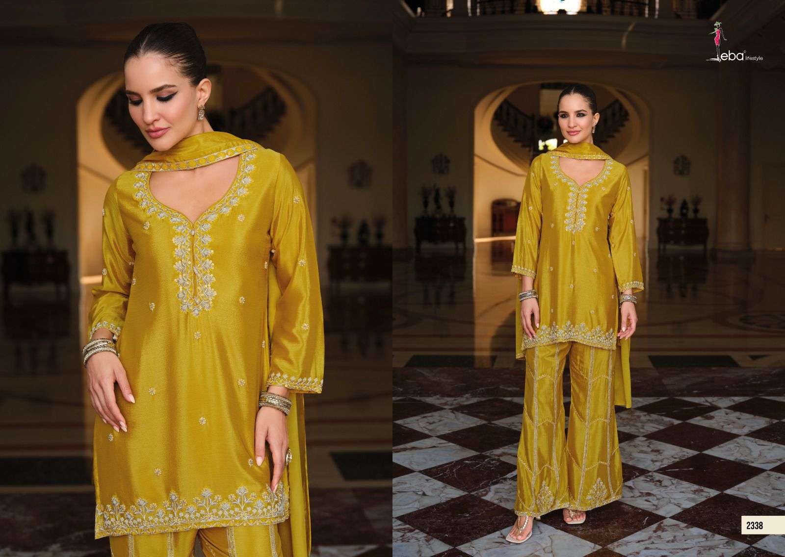 EBA LIFESTYLLE MIRAH CHINON HEAVY EMBROIDERY DESIGNER PARTY WEAR LADIES SUIT