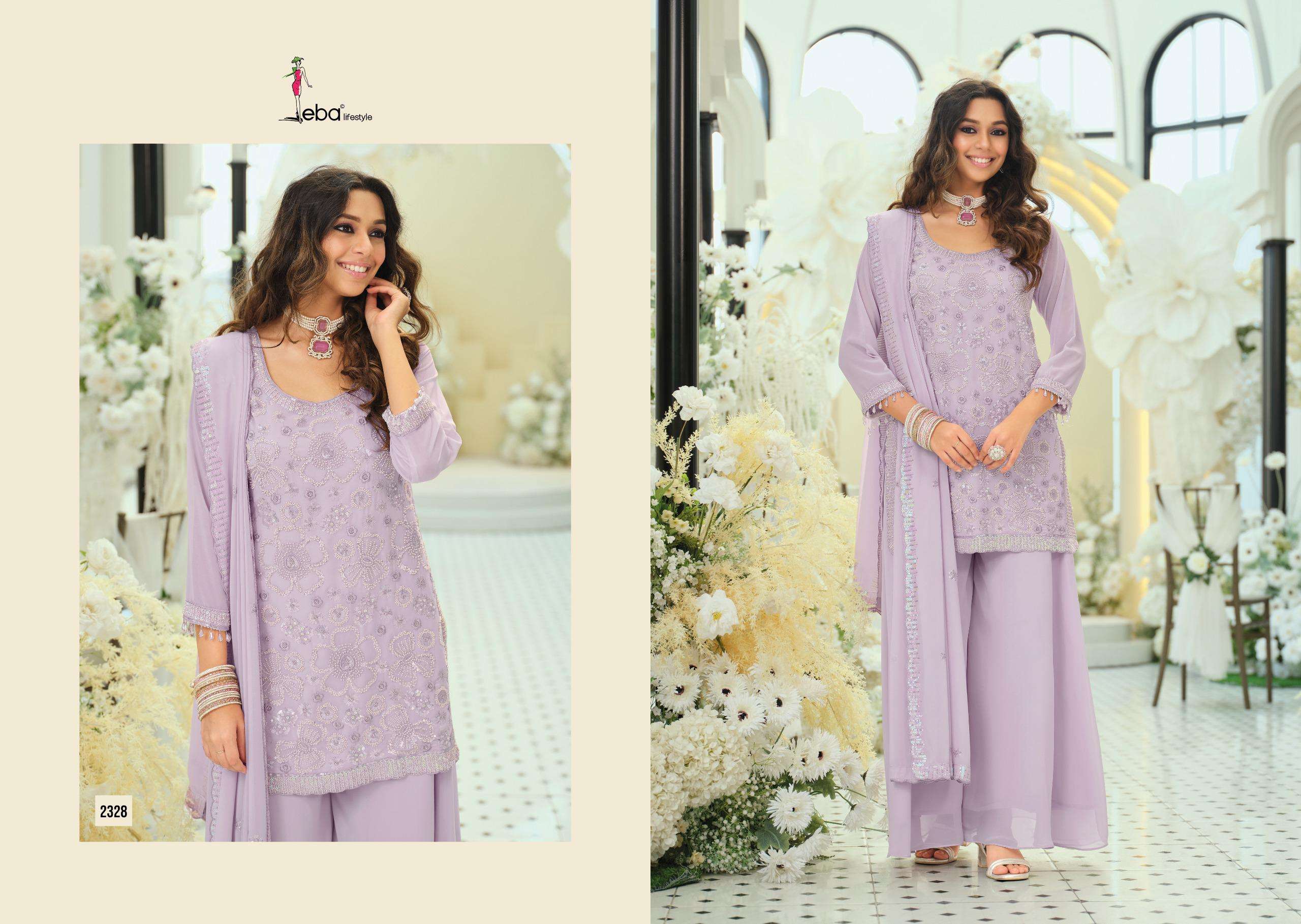 EBA LIFESTYLLE ROSY GEORGETTE HEAVY EMBROIDERED PAKISTANI PARTY WEAR LADIES SUIT