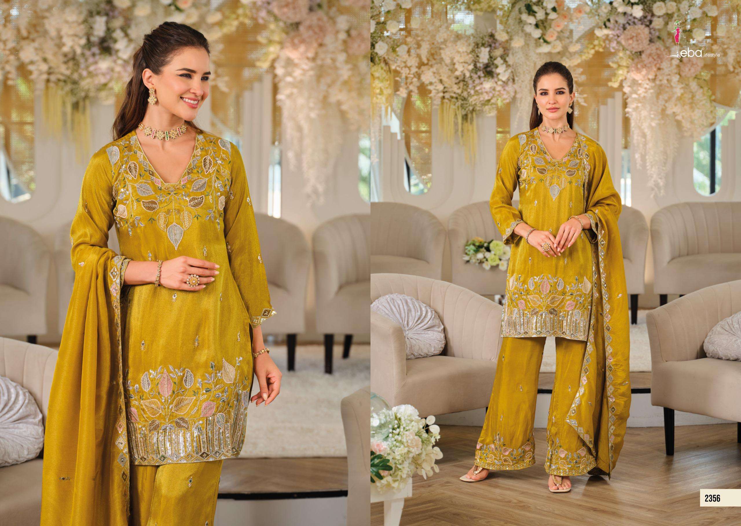 EBA LIFESTYLLE ZEENAT SIMER FABRIC BEAUTIFUL DESIGNER PARTY WEAR LADIES SUIT