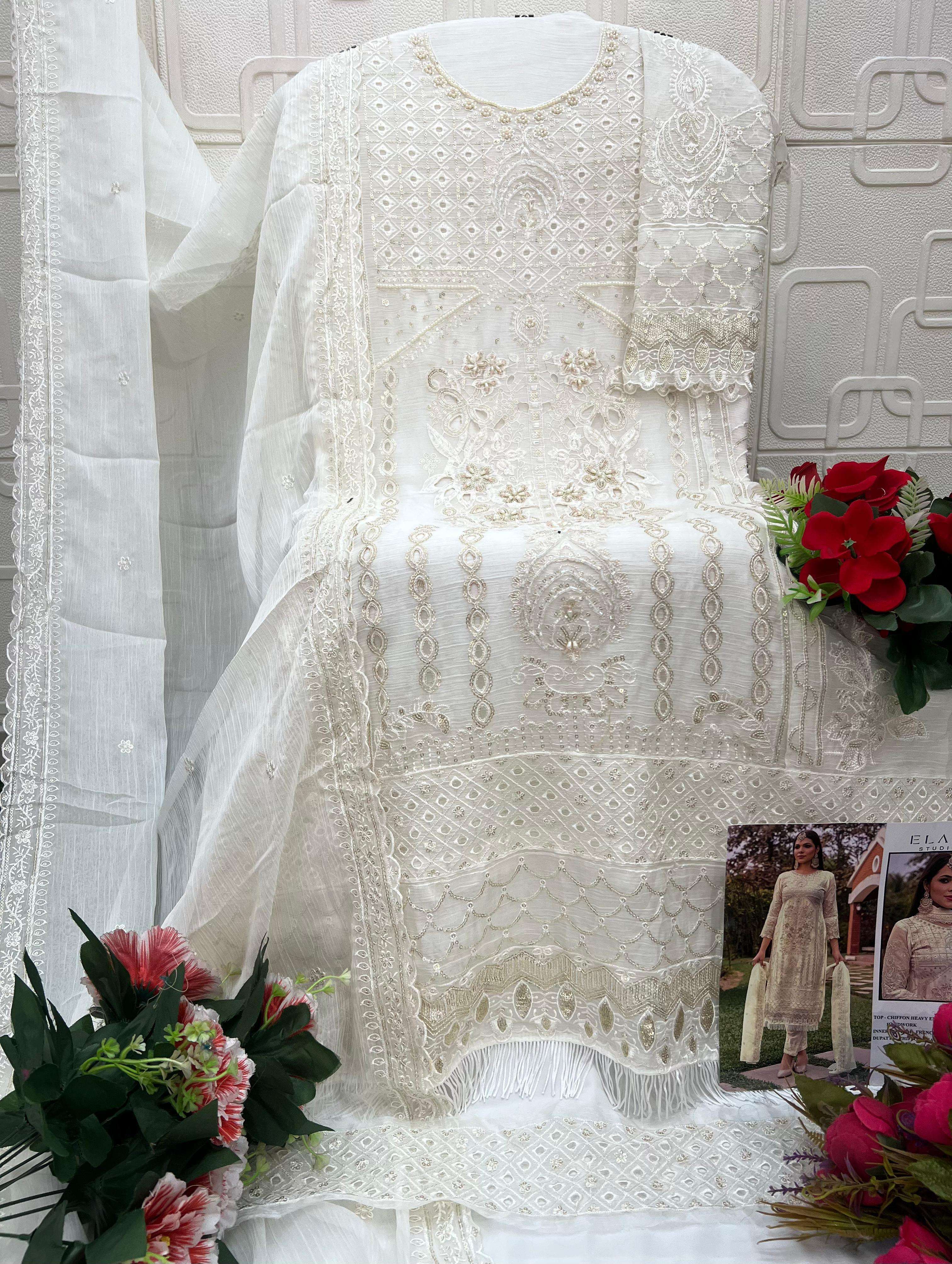 ELAN STUDIO E 11 CHIFFON HEAVY EMBROIDERED DESIGNER PAKISTANI SUIT