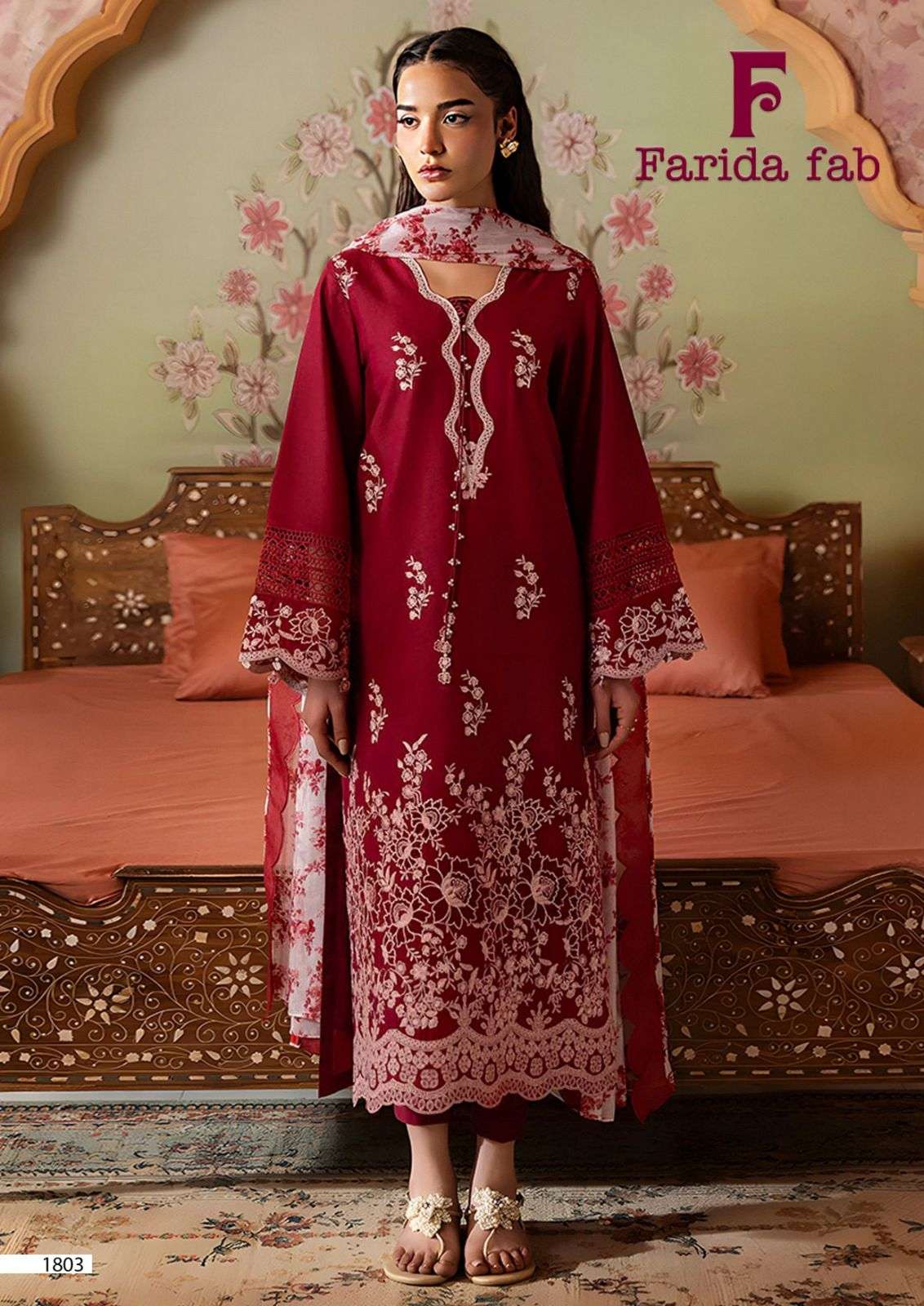 FARIDA FAB FIRDOUS QUEEN VOL 18 COTTON DIGITAL PRINTS UNSTITCH SALWAR KAMEEZ 