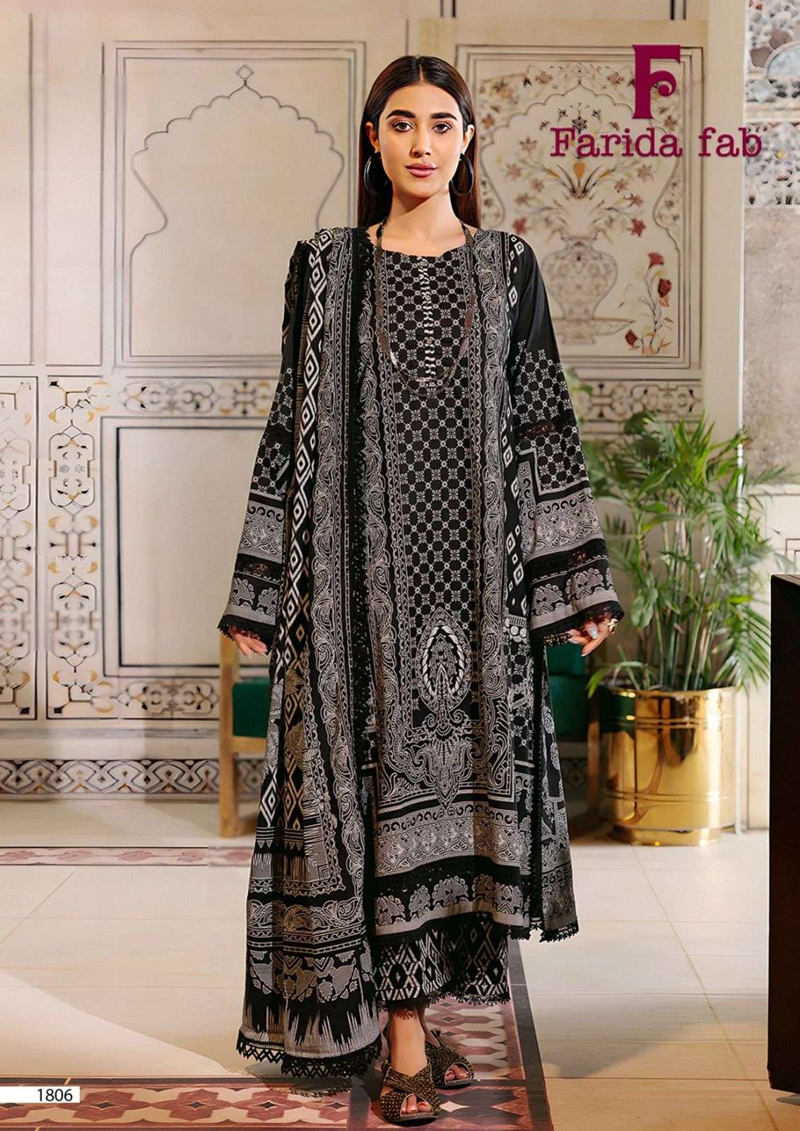 FARIDA FAB FIRDOUS QUEEN VOL 18 COTTON DIGITAL PRINTS UNSTITCH SALWAR KAMEEZ 