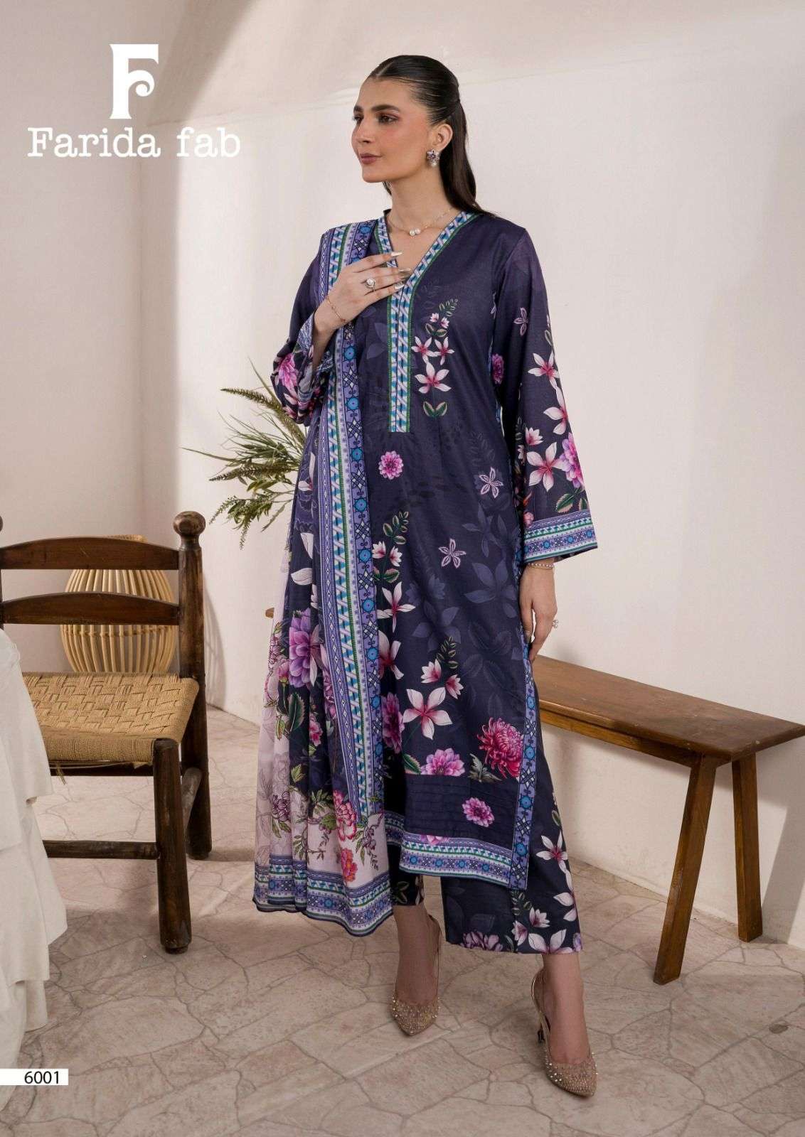 FARIDA FAB RAMSHA VOL 6 COTTON DIGITAL PRINTS SALWAR SUIT