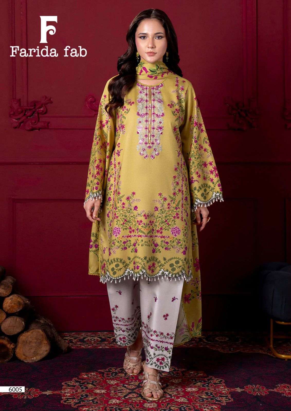FARIDA FAB RAMSHA VOL 6 COTTON DIGITAL PRINTS SALWAR SUIT