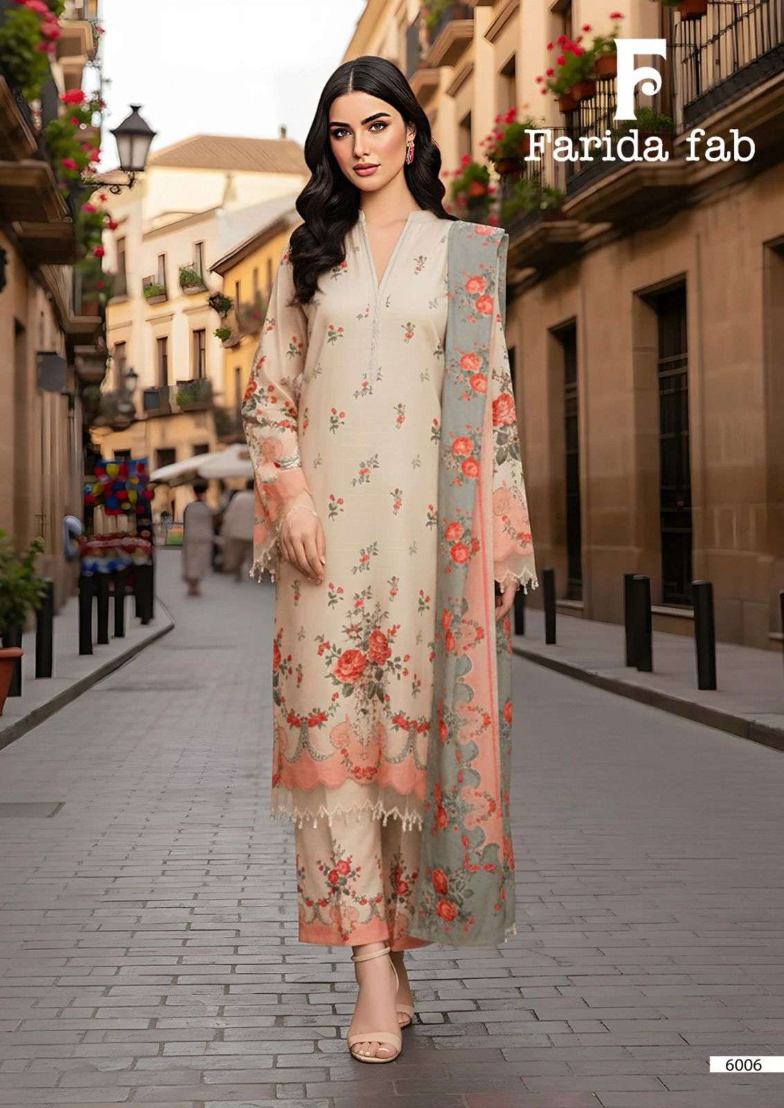 FARIDA FAB RAMSHA VOL 6 COTTON DIGITAL PRINTS SALWAR SUIT