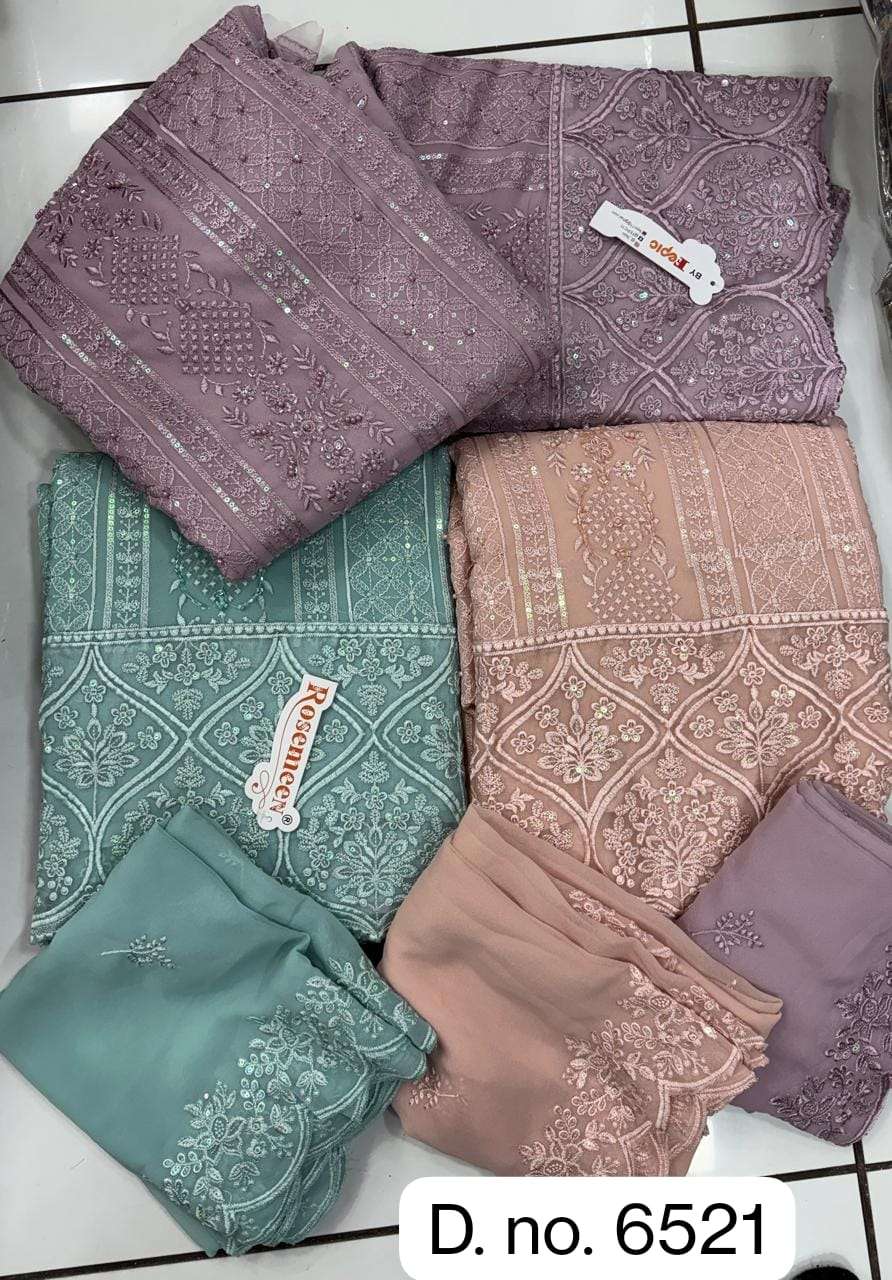  FEPIC ROSEMEEN MAN 6521 GEORGETTE EMBROIDERY DESIGNER PAKISTANI SUIT