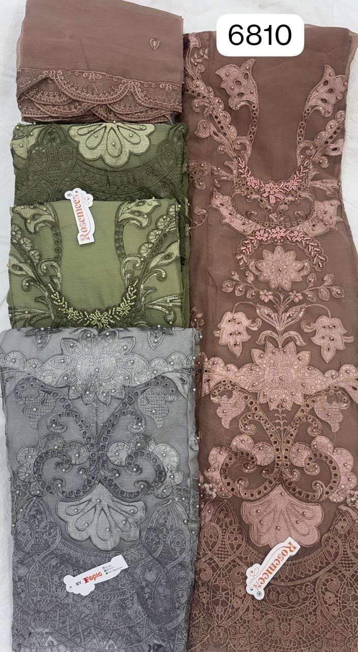 FEPIC ROSEMEEN MAN 6810 CHIFFON BEAUTIFUL DESIGNER WORK PAKISTANI SUIT