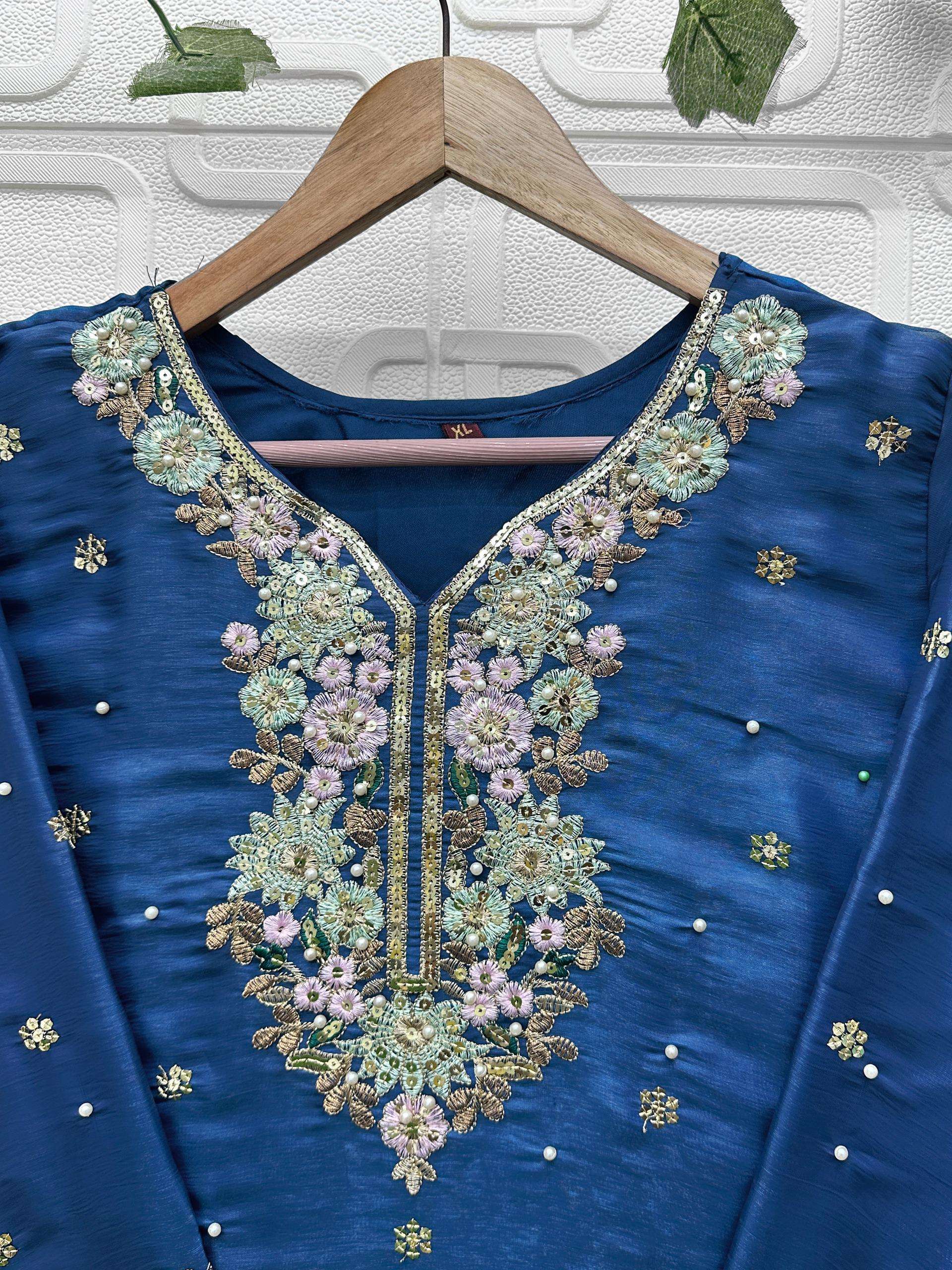  FLORENT D NO 1052 JIMMY CHOO SILK EMBROIDERED DESIGNER PAKISTANI SUIT