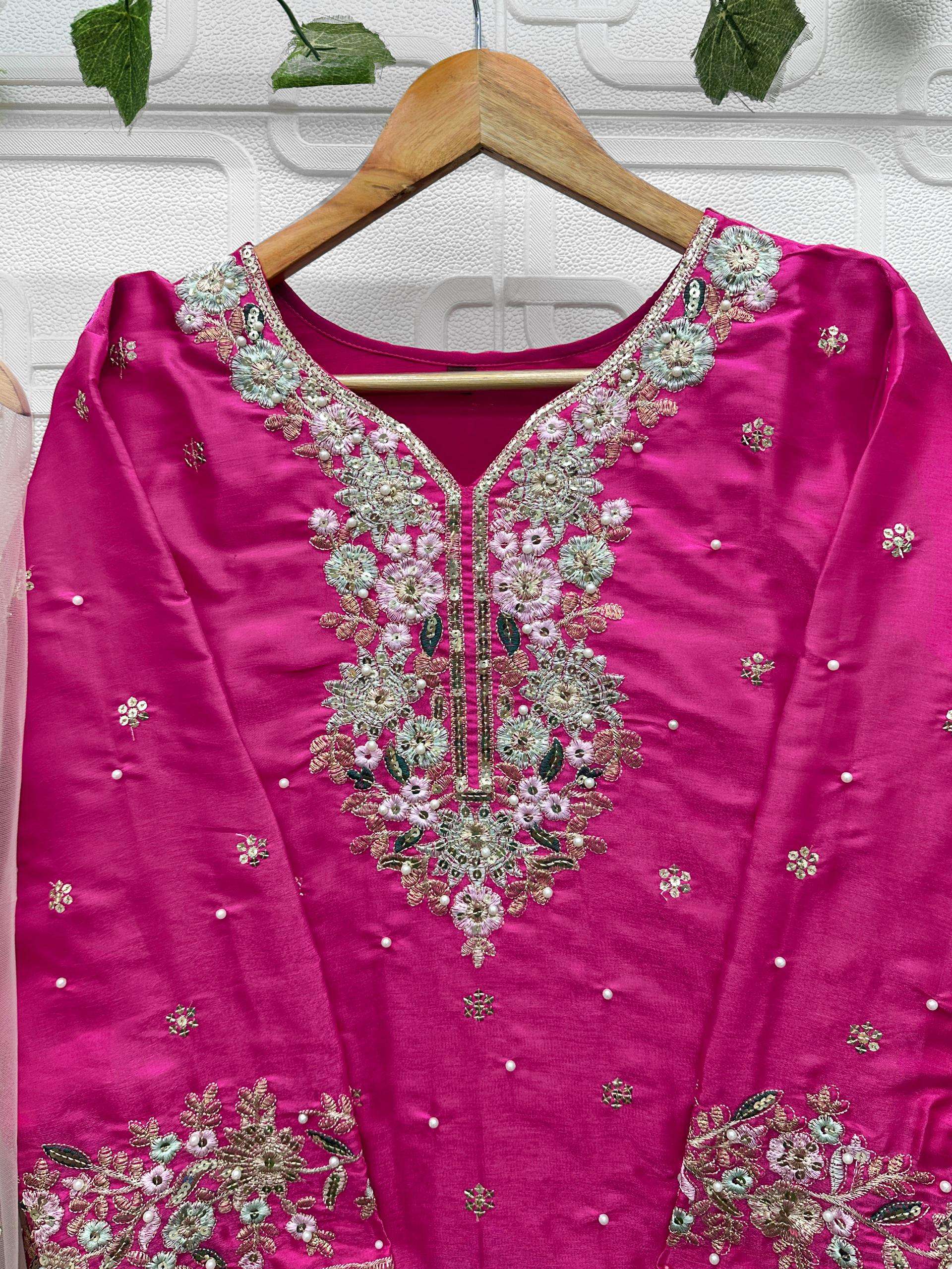  FLORENT D NO 1052 JIMMY CHOO SILK EMBROIDERED DESIGNER PAKISTANI SUIT