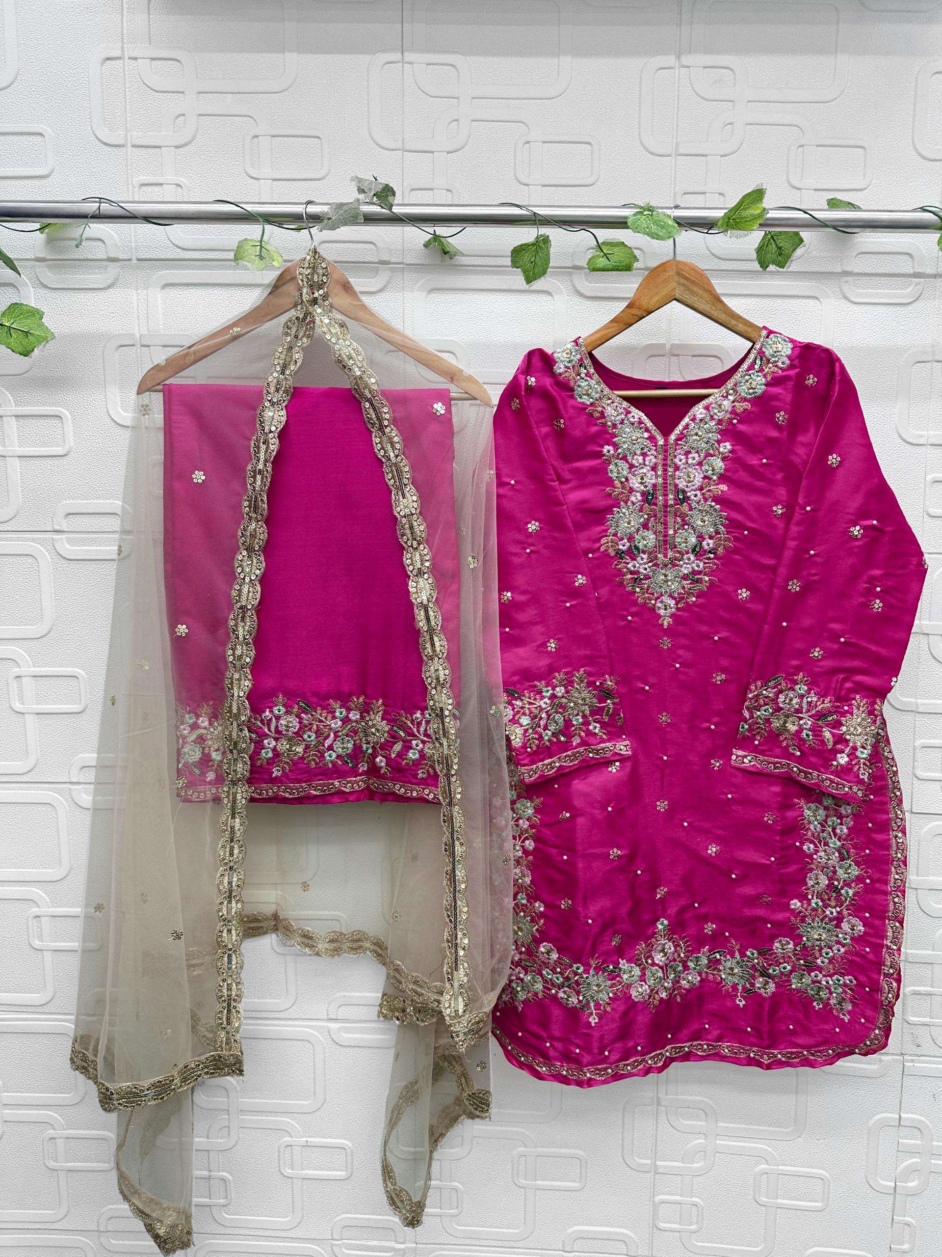  FLORENT D NO 1052 JIMMY CHOO SILK EMBROIDERED DESIGNER PAKISTANI SUIT