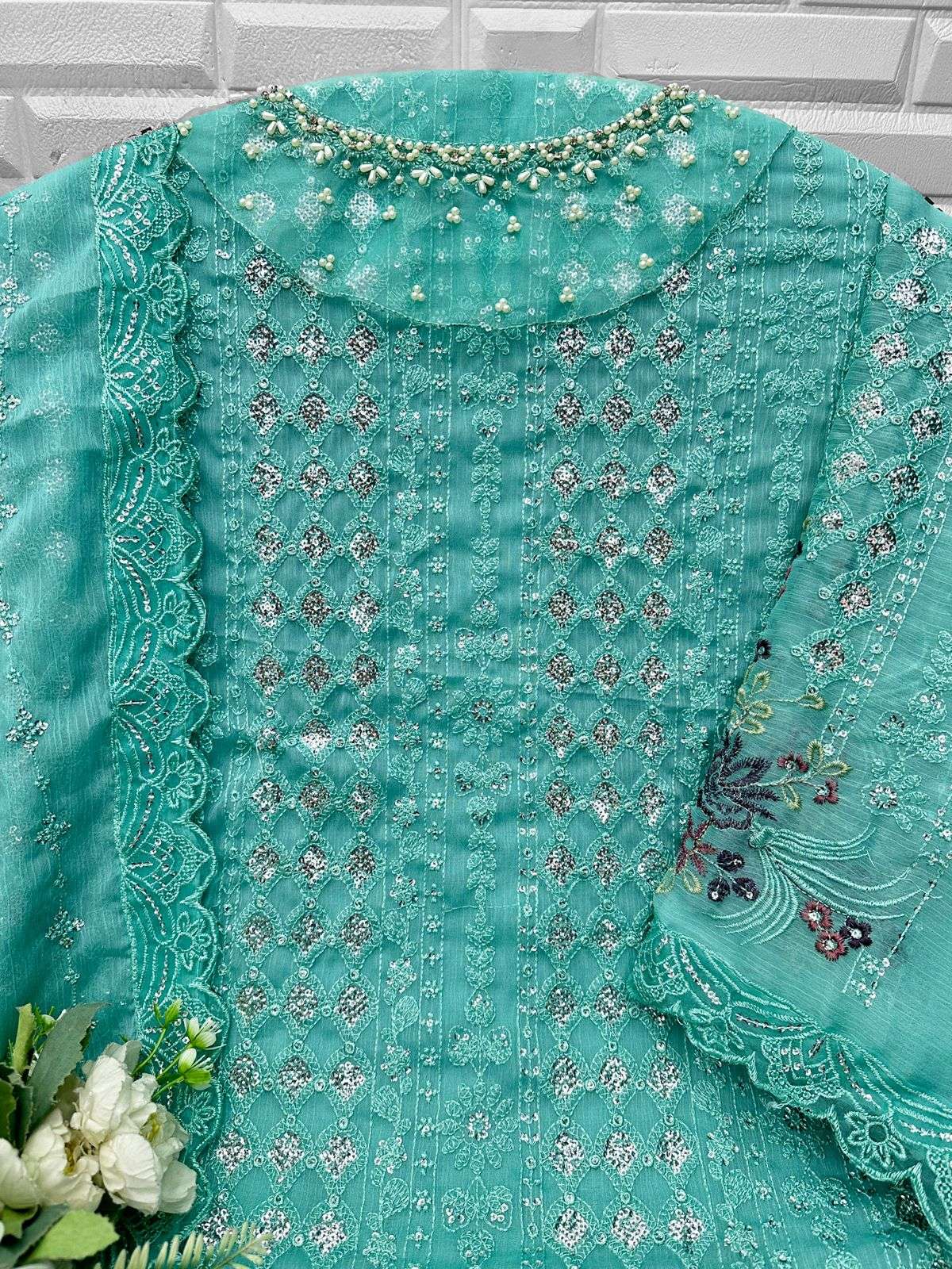 FLORENT HITS DESIGN NO 1069 CHIFFON HEAVY EMBROIDERED DESIGNER PAKISTANI SUIT