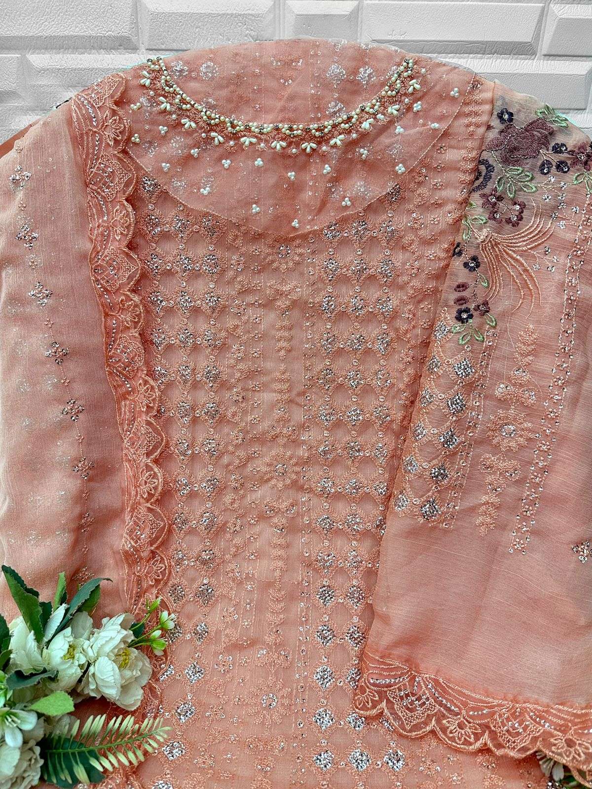 FLORENT HITS DESIGN NO 1069 CHIFFON HEAVY EMBROIDERED DESIGNER PAKISTANI SUIT