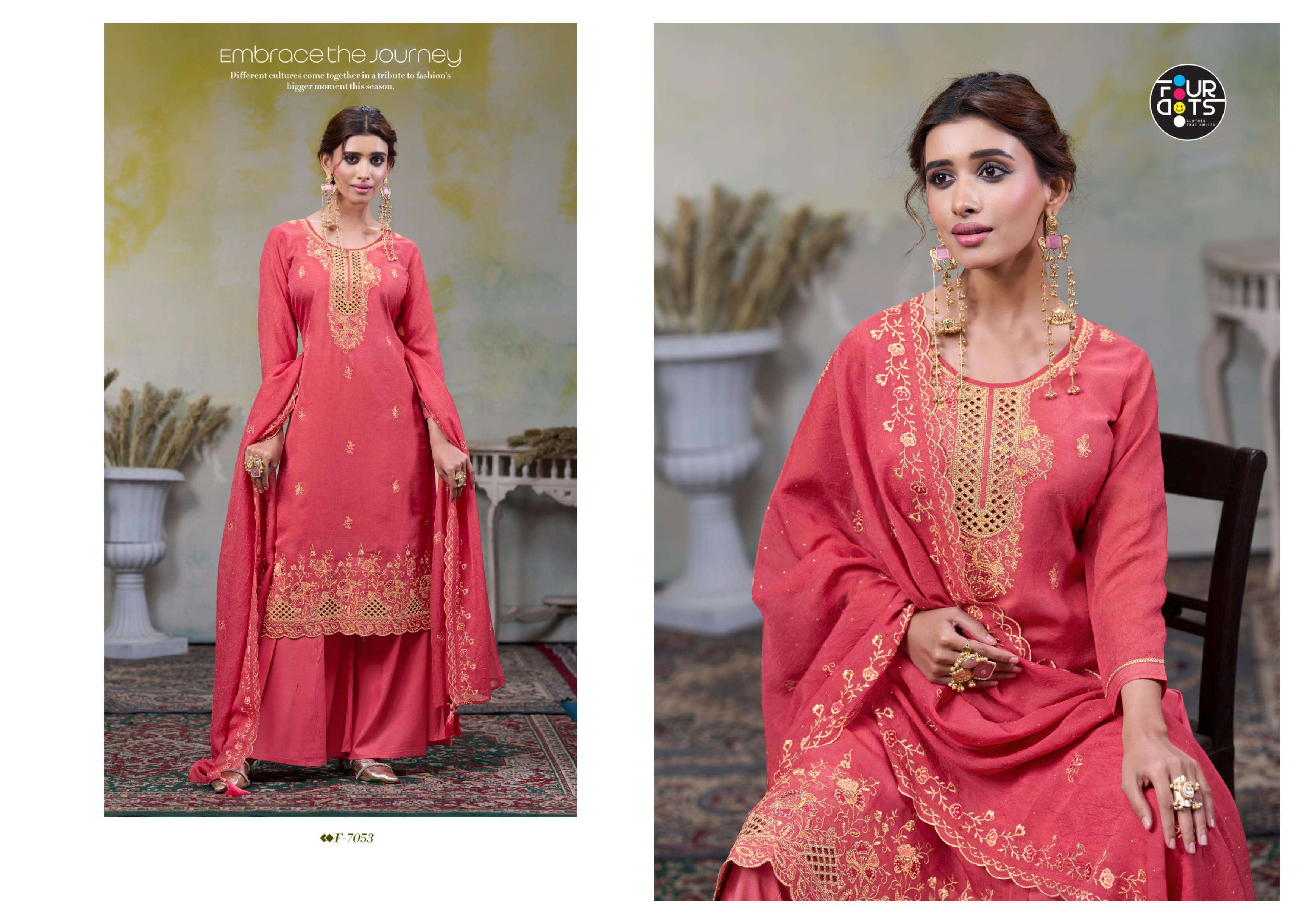 FOURDOTS PRAGYA ORGANZA HEAVY EMBROIDERED DESIGNER WORK SUT