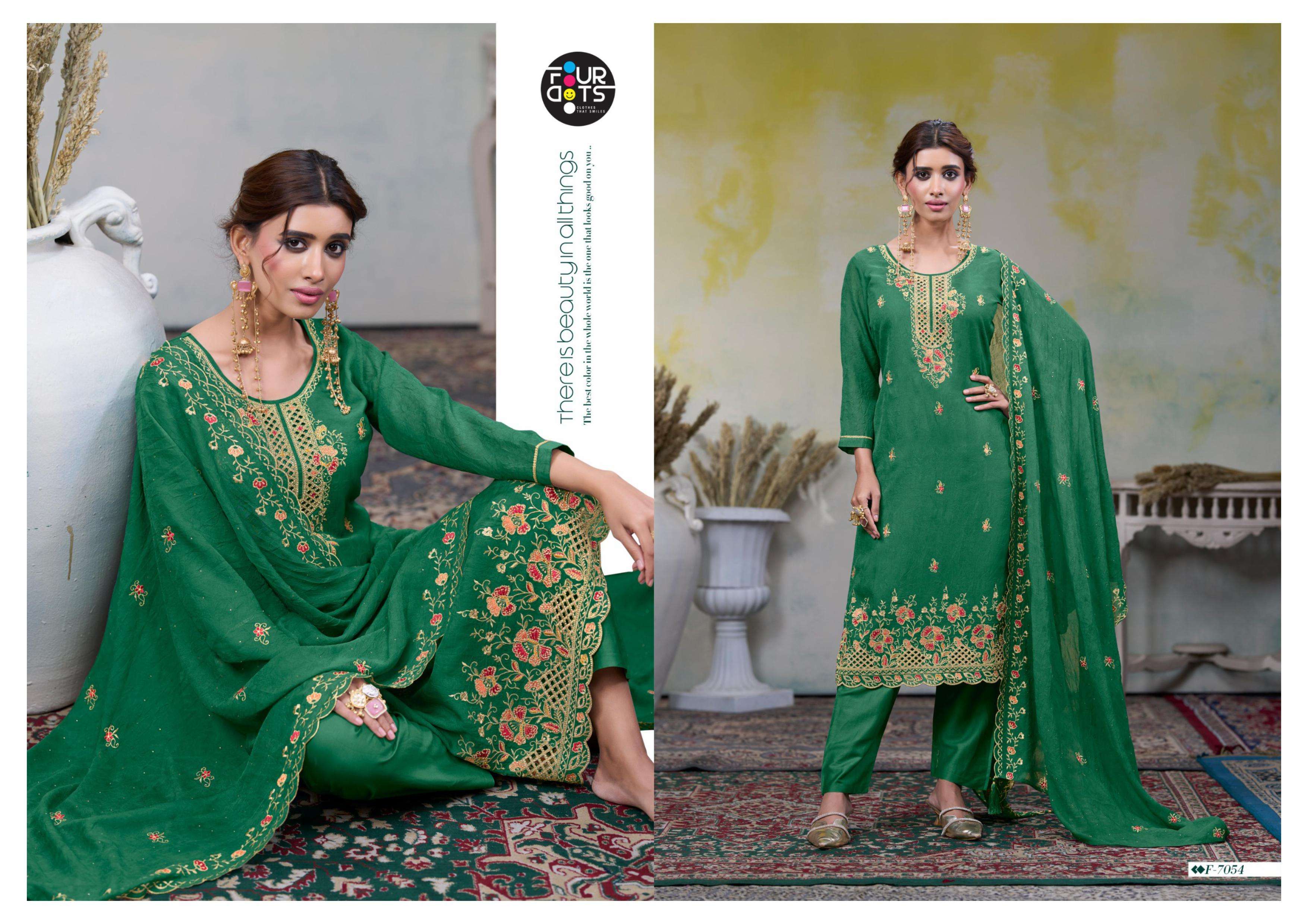 FOURDOTS PRAGYA ORGANZA HEAVY EMBROIDERED DESIGNER WORK SUT