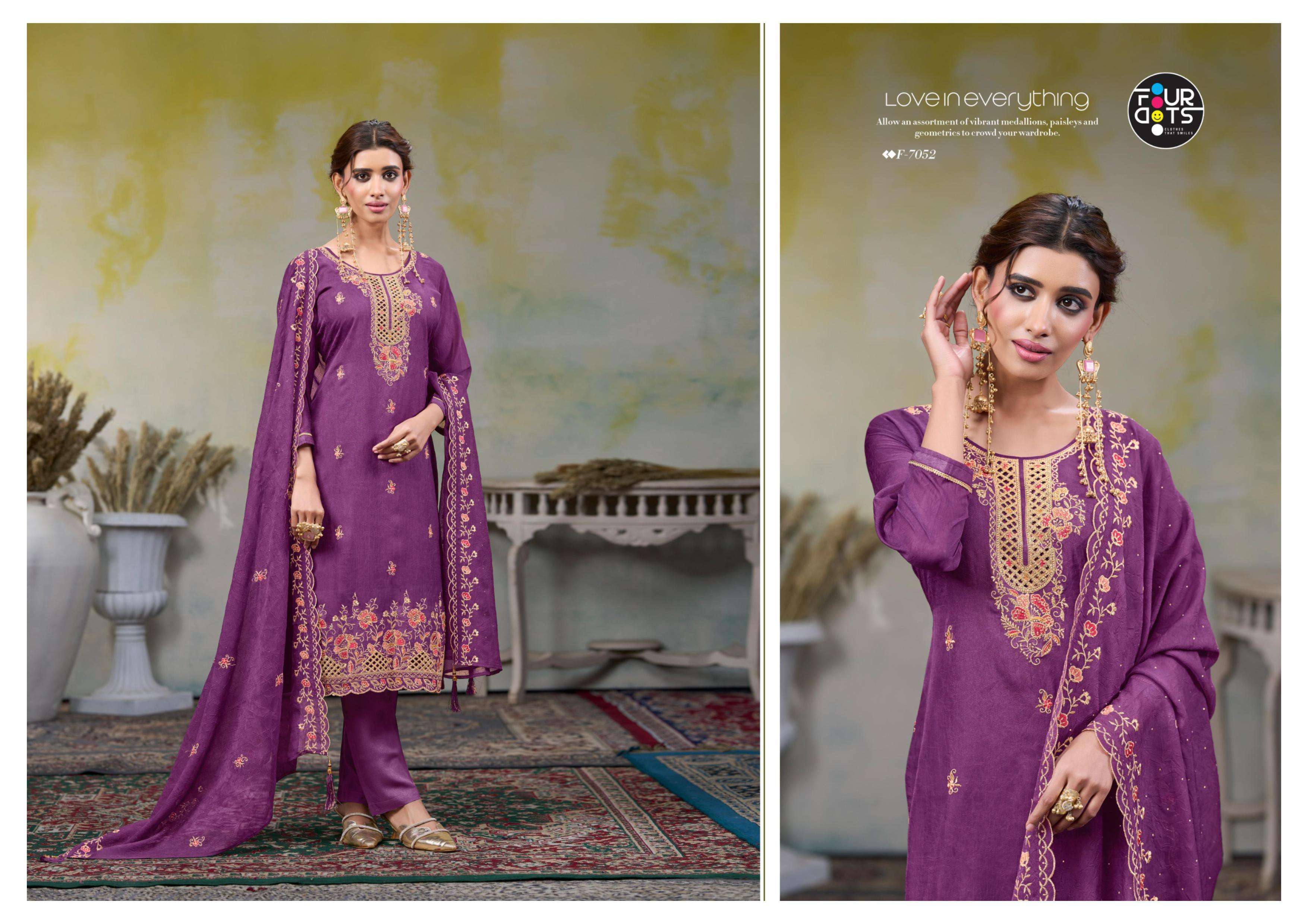 FOURDOTS PRAGYA ORGANZA HEAVY EMBROIDERED DESIGNER WORK SUT