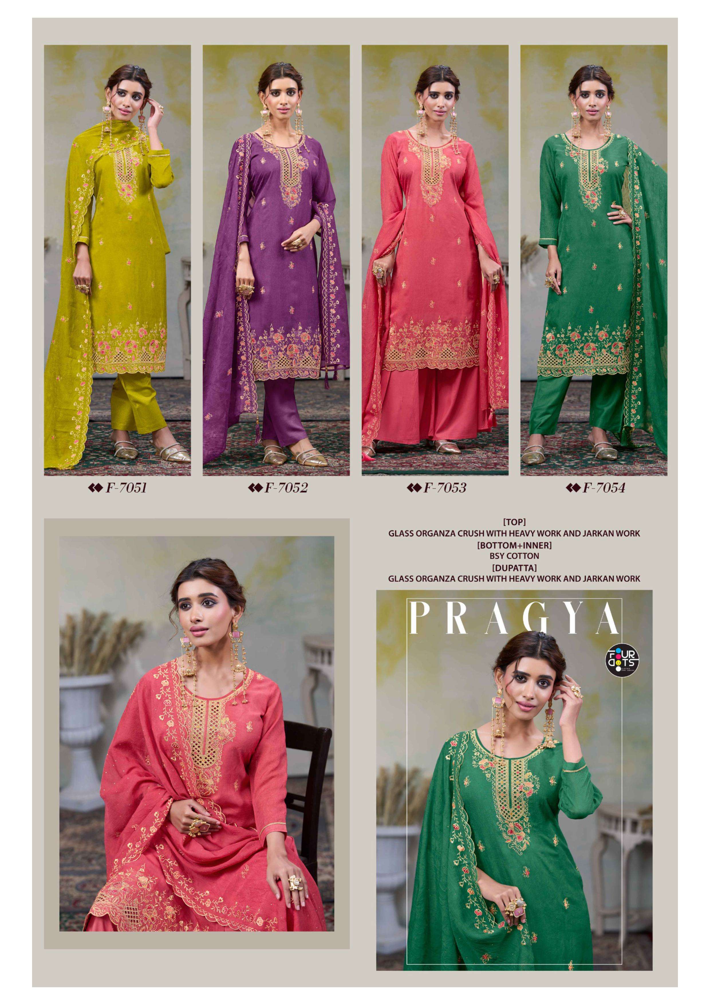 FOURDOTS PRAGYA ORGANZA HEAVY EMBROIDERED DESIGNER WORK SUT