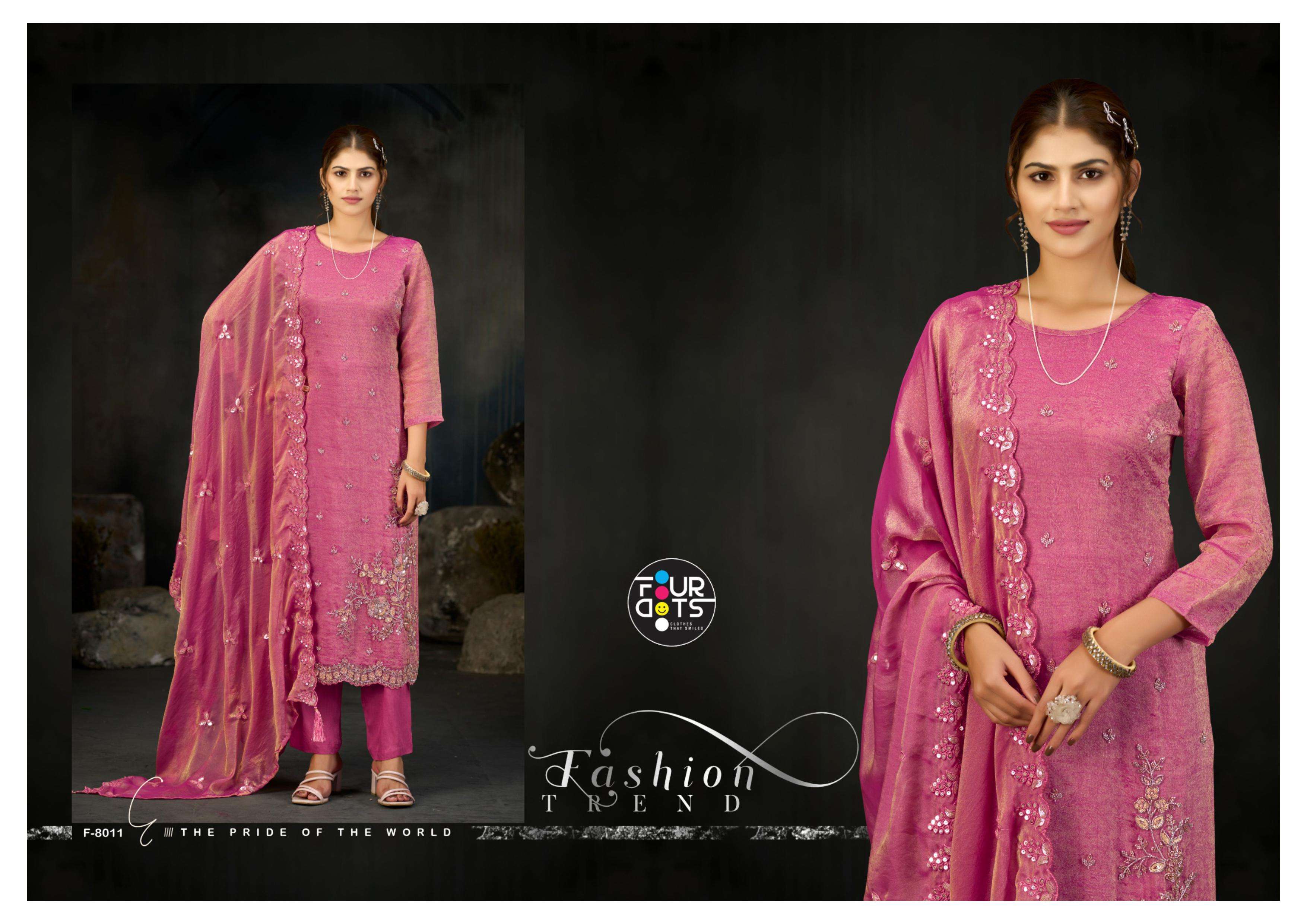 FOURDOTS WILLOW JACQUARD HAND WORK DESIGNER LADIES SUIT