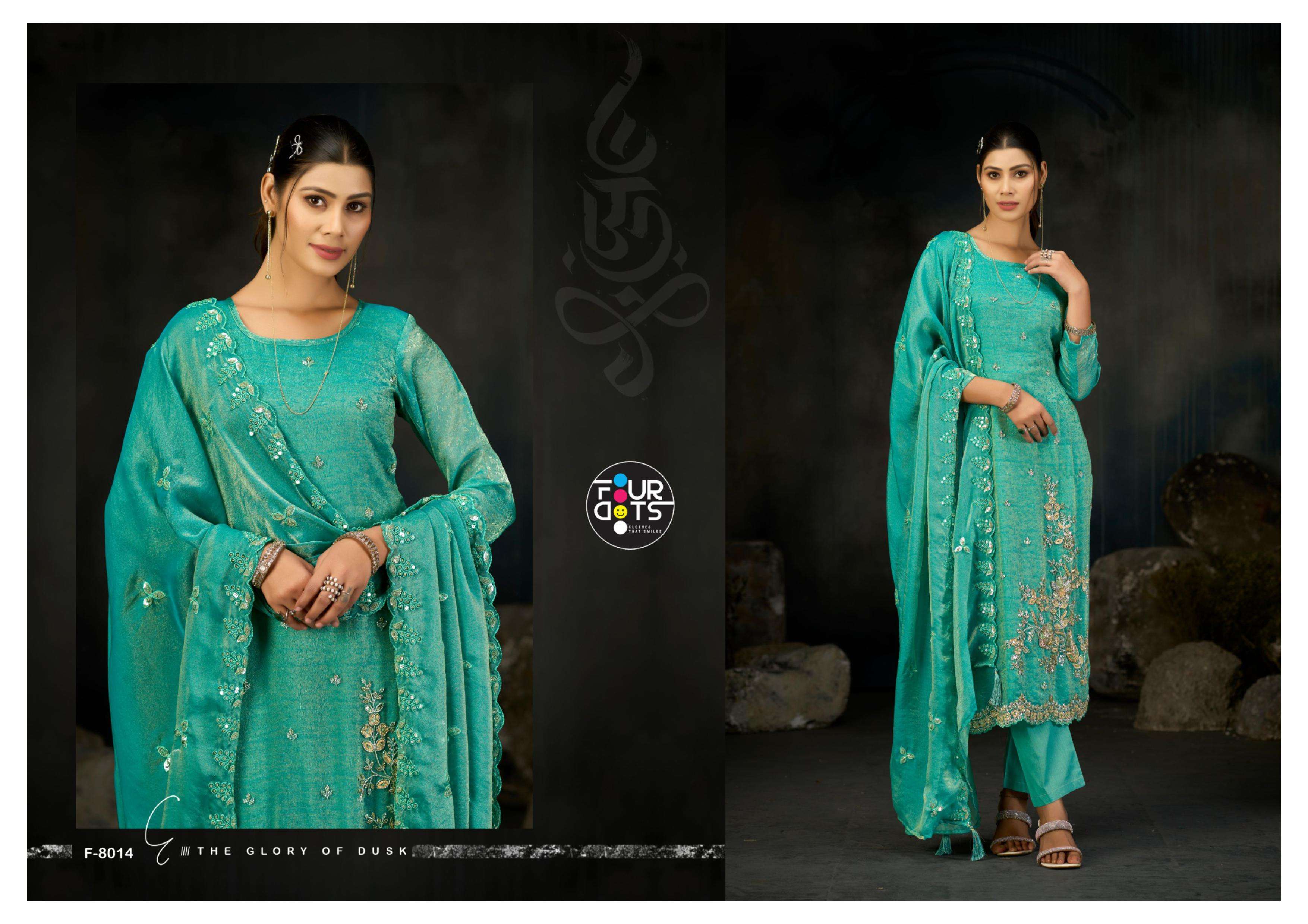 FOURDOTS WILLOW JACQUARD HAND WORK DESIGNER LADIES SUIT