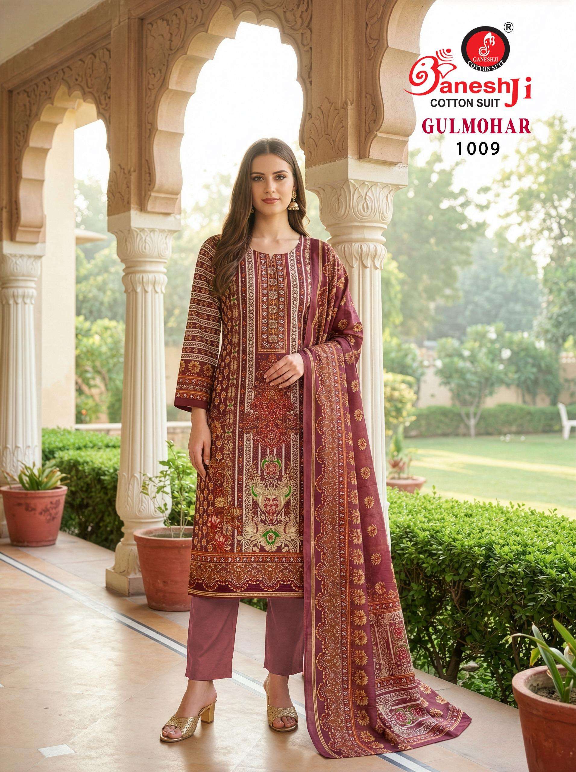 GANESHJI COTTON SUIT GULMOHAR VOL 1 RAYON DIGITAL PRINTS SALWAR SUIT